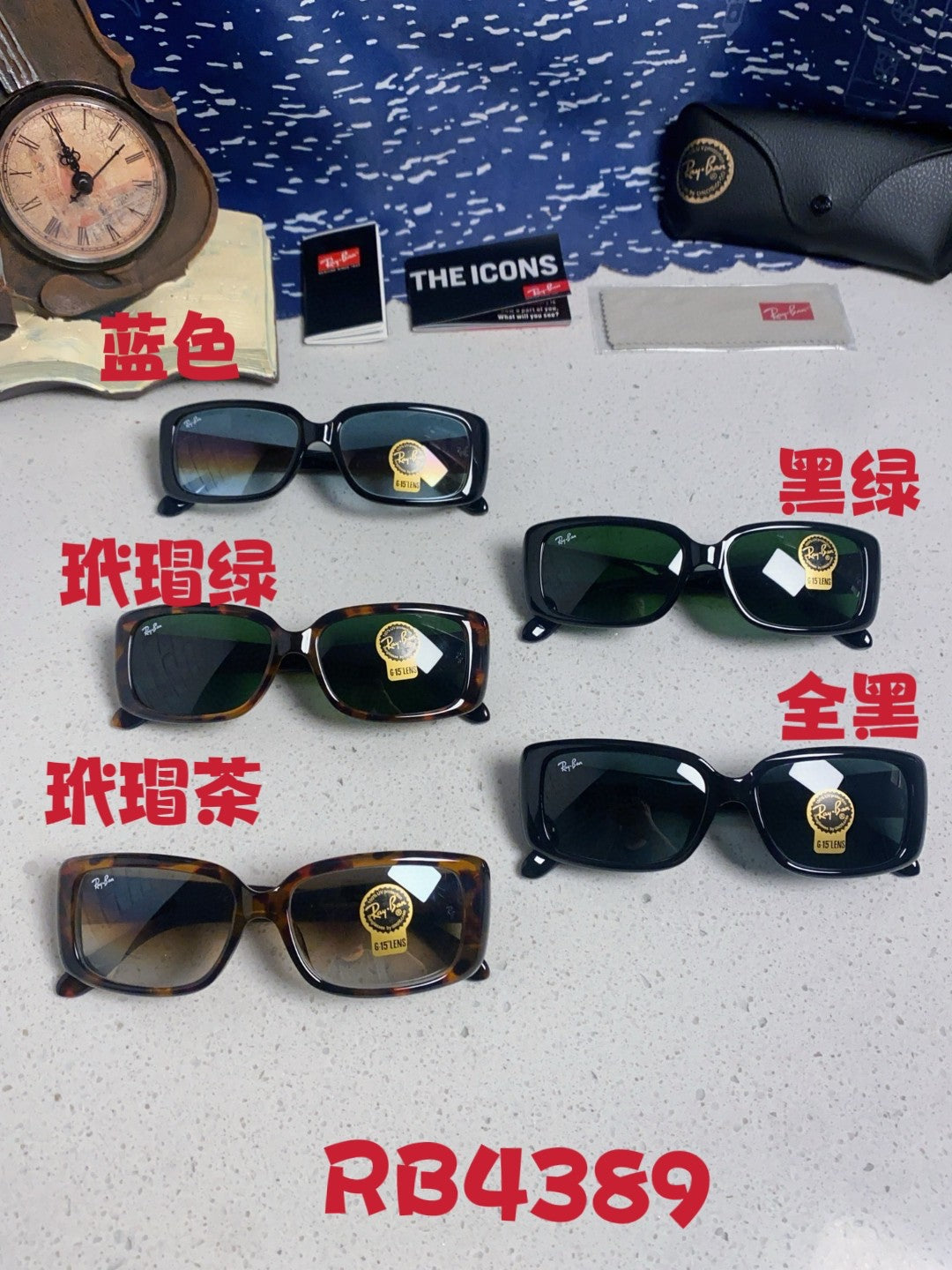 Ray-Ban Acetate Fashion Blue Lens Sunglasses for Men - detail image 11