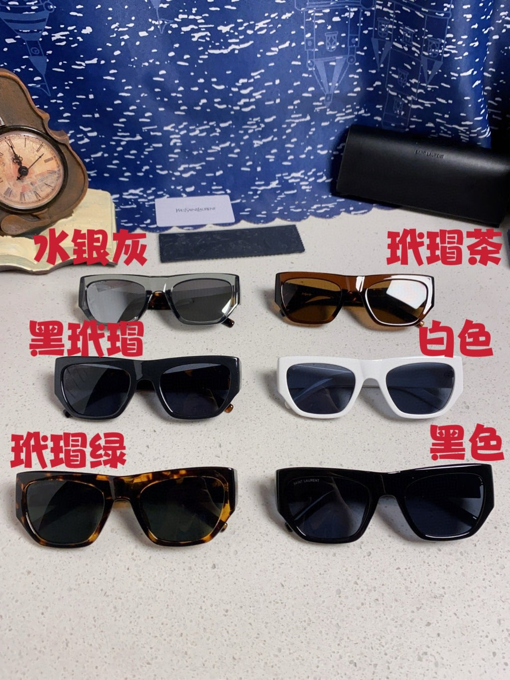 Saint Laurent SL740 Square Gray Lens Sunglasses for Women - detail image 13