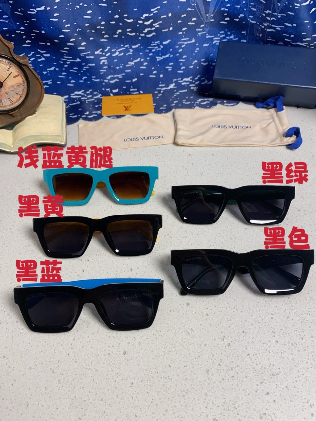 Louis Vuitton Square Blue Lens Sunglasses for Men & Women - 464664 - detail image 12