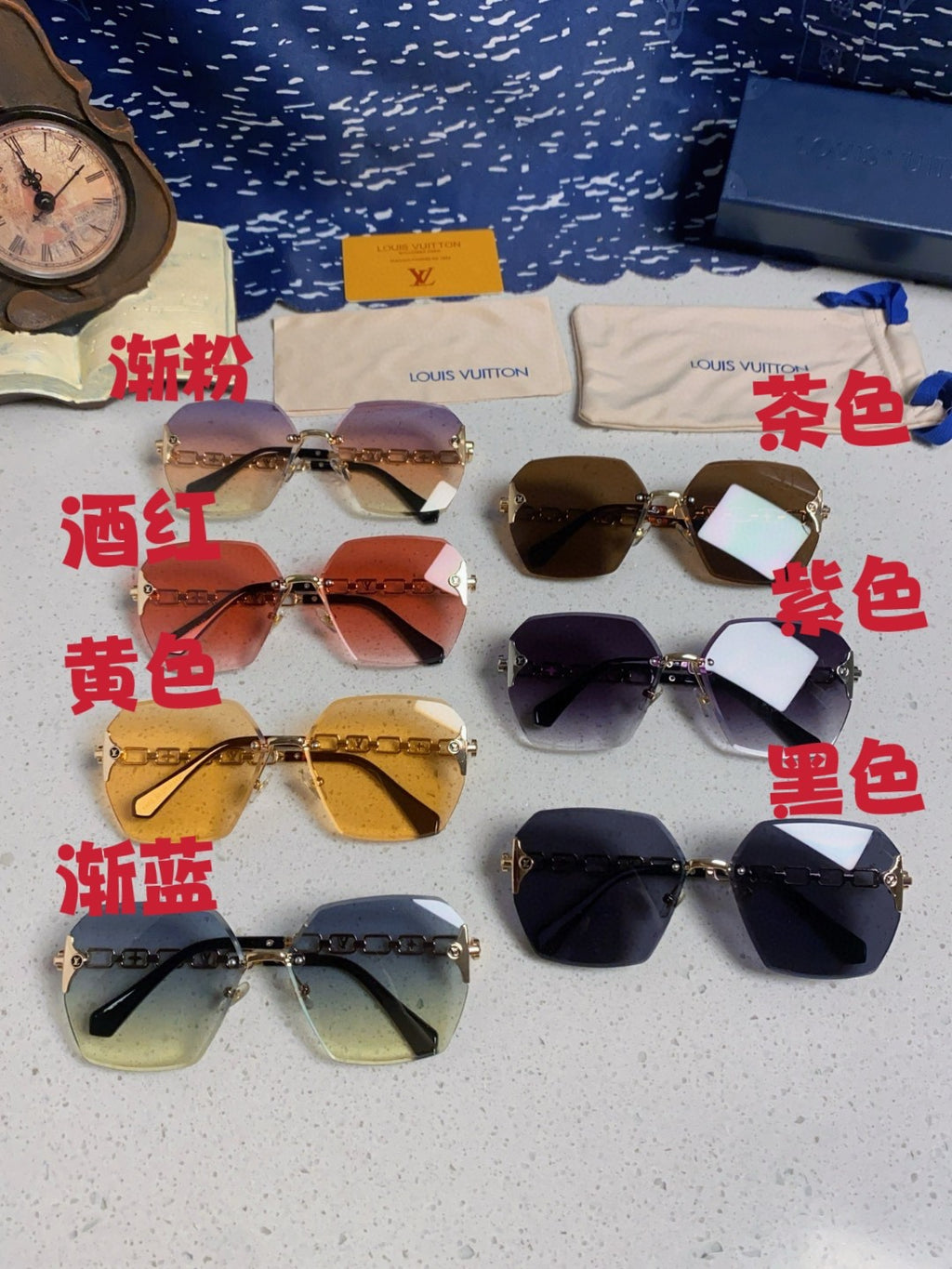 Louis Vuitton Oversized Gold Lens Sunglasses for Men & Women - 493145 - detail image 11