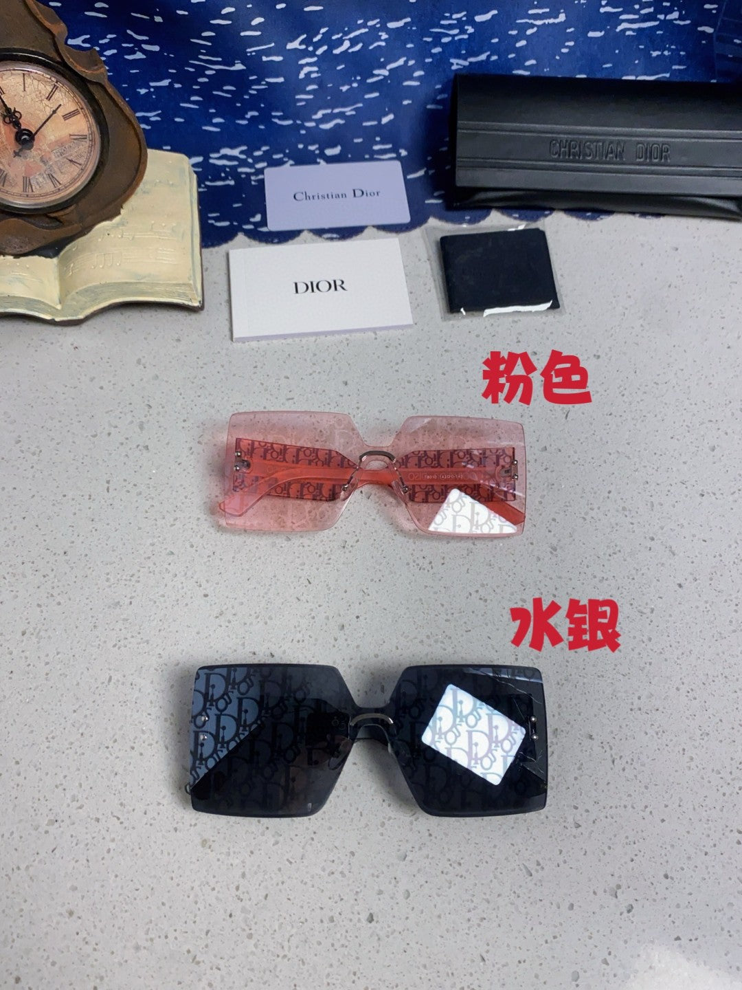 Dior Lightweight Rimless Blue Lens Sunglasses for Men - 431847 - detail image 10
