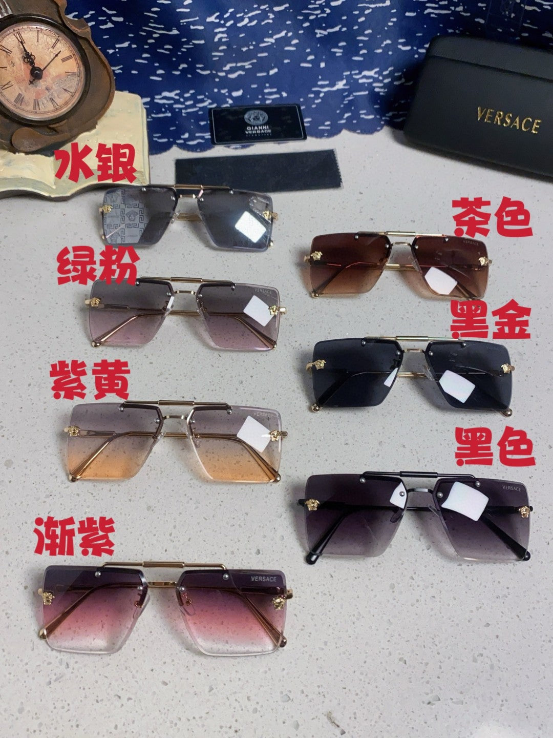 Versace Lightweight Rimless Silver Lens Sunglasses for Men & Women - 487879 - detail image 12