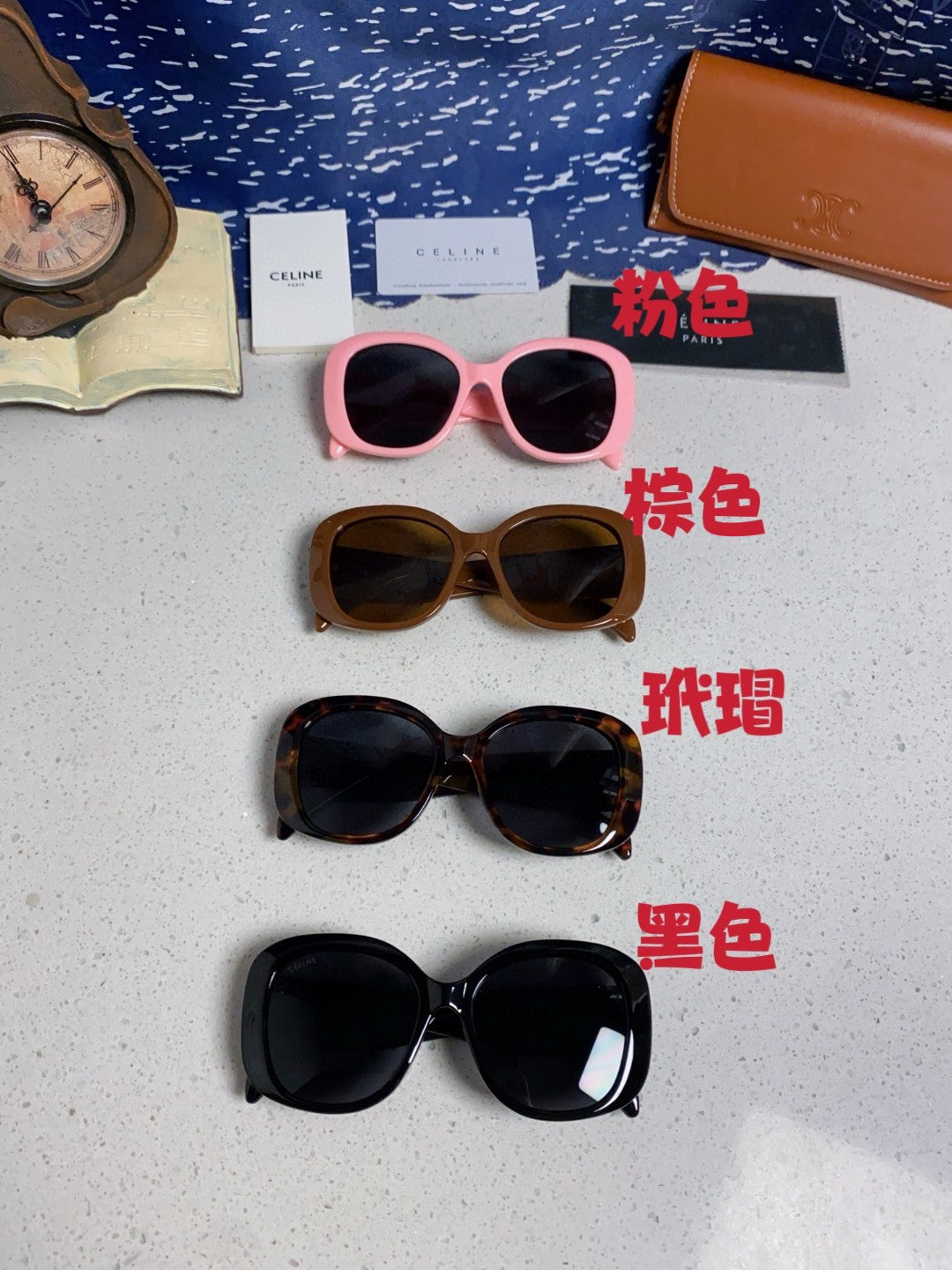 Celine Oversized Black Lens Sunglasses for Men & Women - 372016 - detail image 12