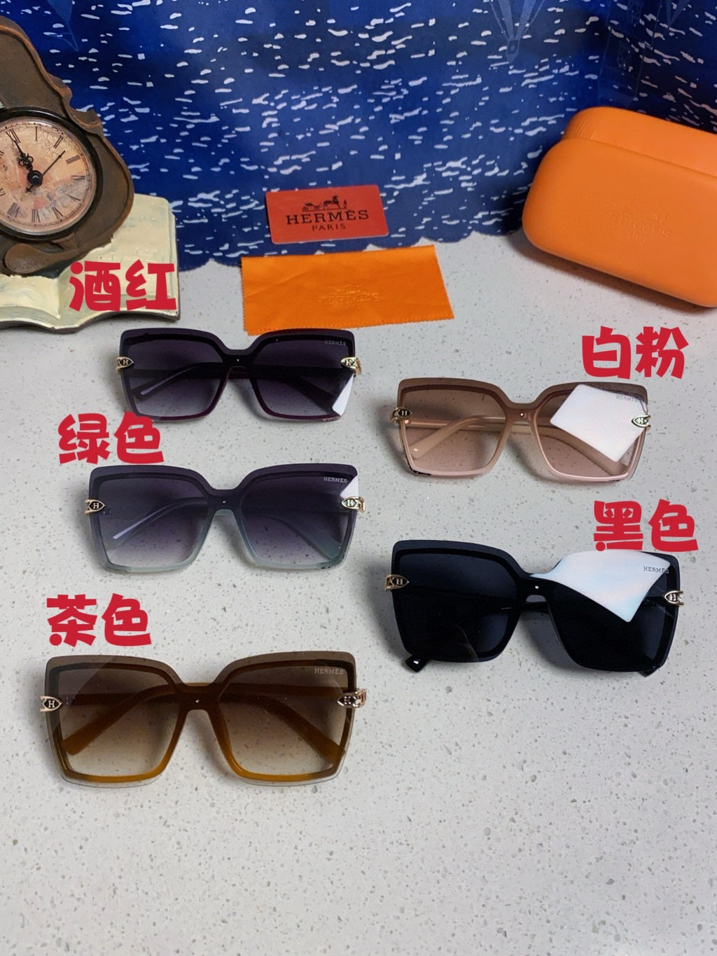 Hermès Square Brown Lens Sunglasses for Men & Women - 466430 - detail image 11