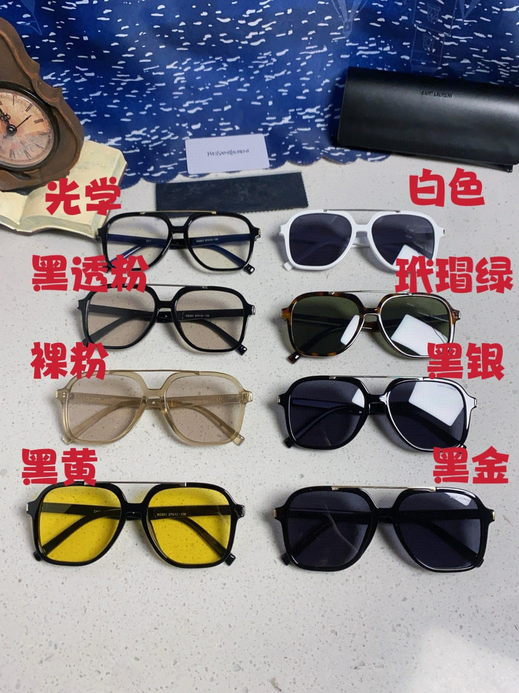 Saint Laurent SL545 Square Blue Lens Sunglasses for Men & Women - 415568 - detail image 11