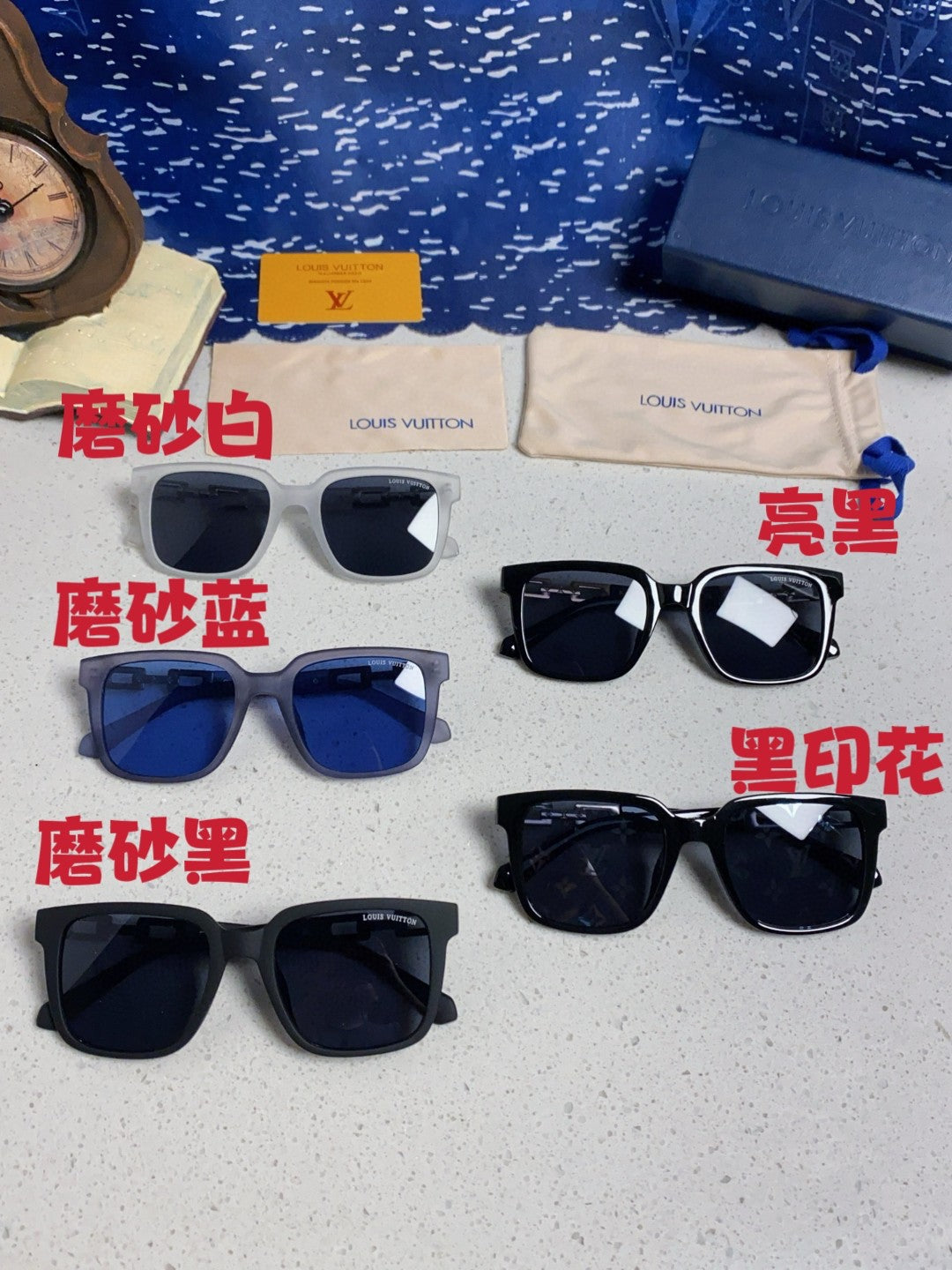 Louis Vuitton Square Blue Lens Sunglasses for Men & Women - 448542 - detail image 13
