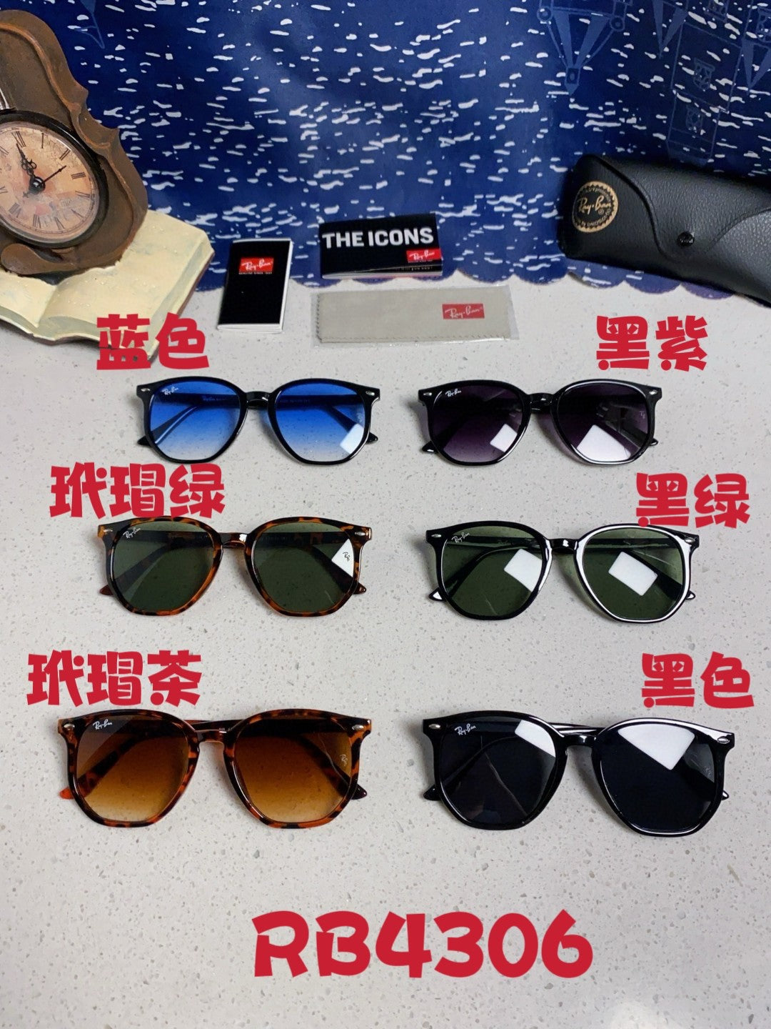 Ray-Ban RB4306 Oversized Black Lens Sunglasses for Men & Women - 450146 - detail image 13