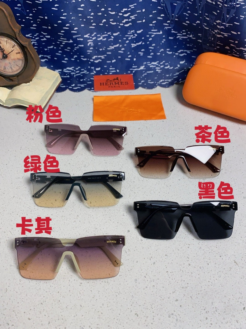 Hermès Lightweight Rimless Red Lens Sunglasses for Women - detail image 12