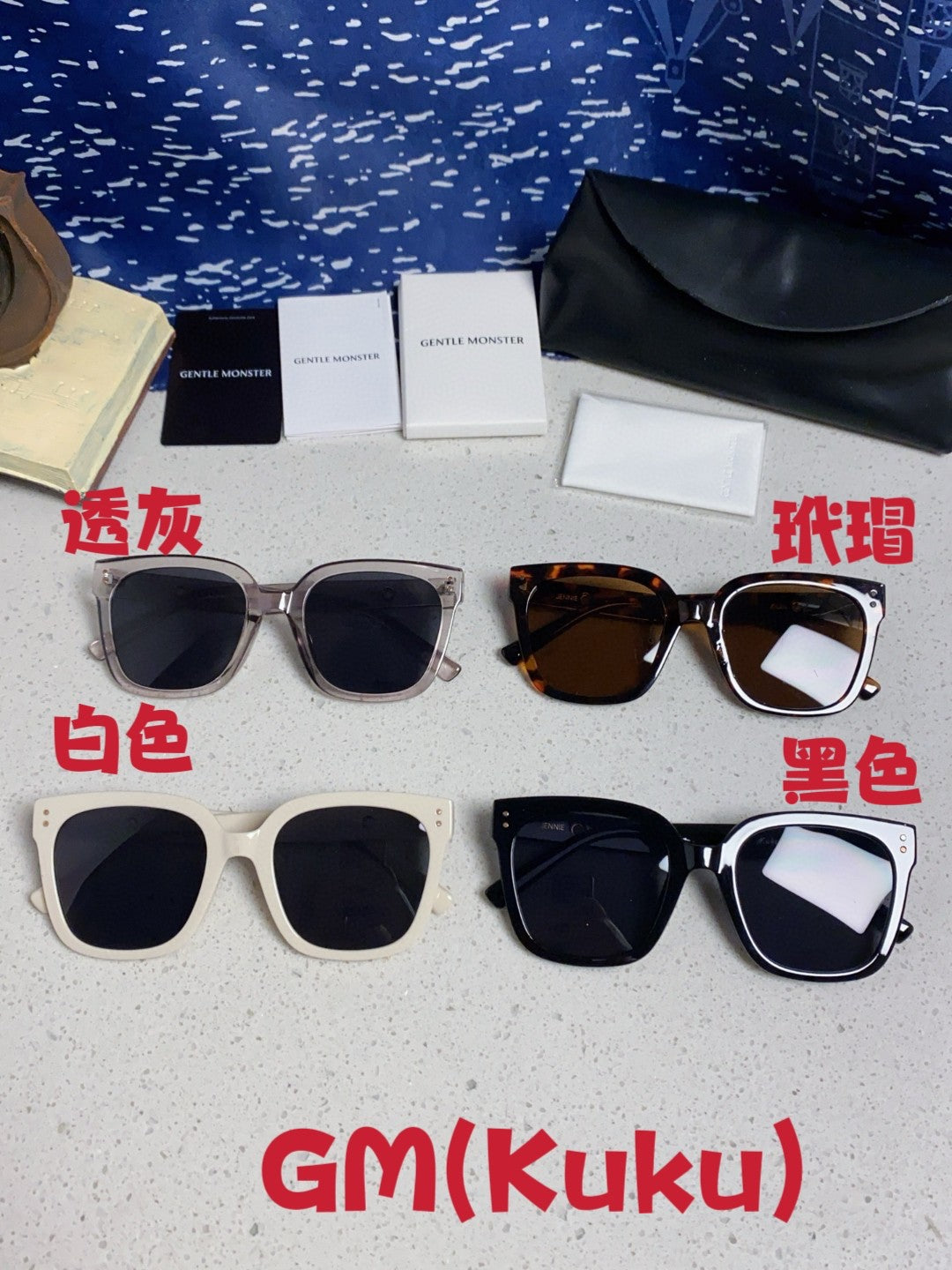 Gentle Monster KUKU Polarized Square Black Lens Sunglasses for Women - detail image 13