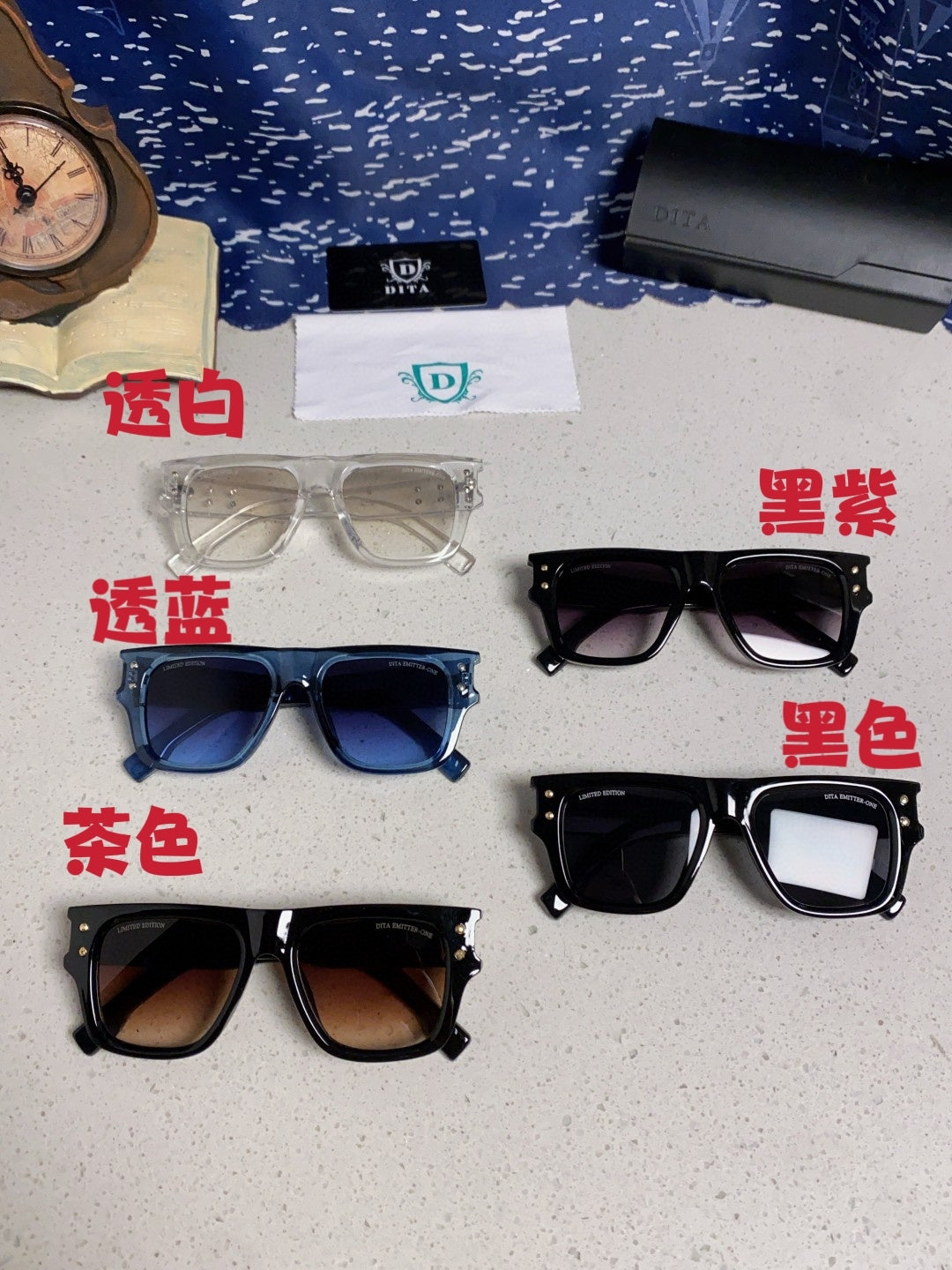 Dita Square Red Lens Sunglasses for Men & Women - detail image 12