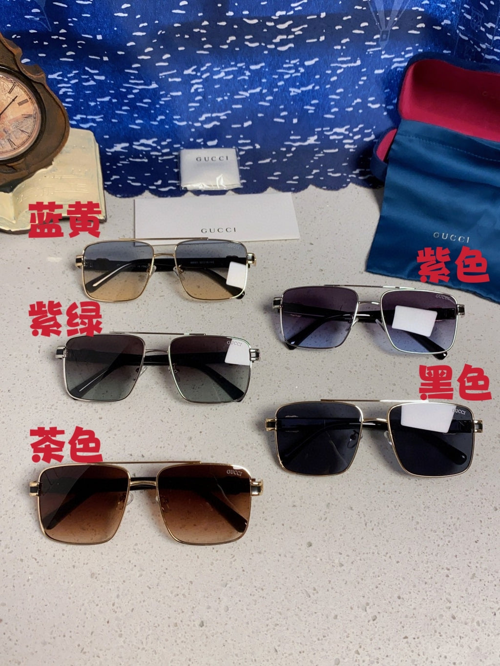 Gucci Metal Square Silver Lens Sunglasses for Men & Women - 398437 - detail image 12