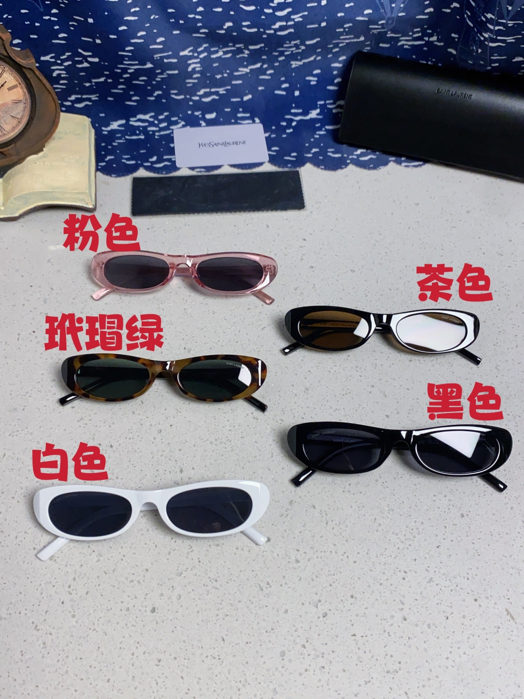 Saint Laurent SL557 Oval Silver Lens Sunglasses for Men & Women - detail image 12