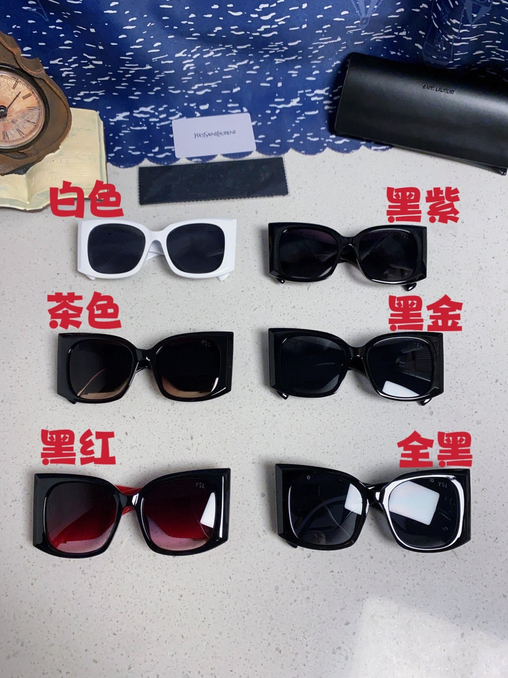 Saint Laurent Oversized Black Lens Sunglasses for Women - 449223 - detail image 12