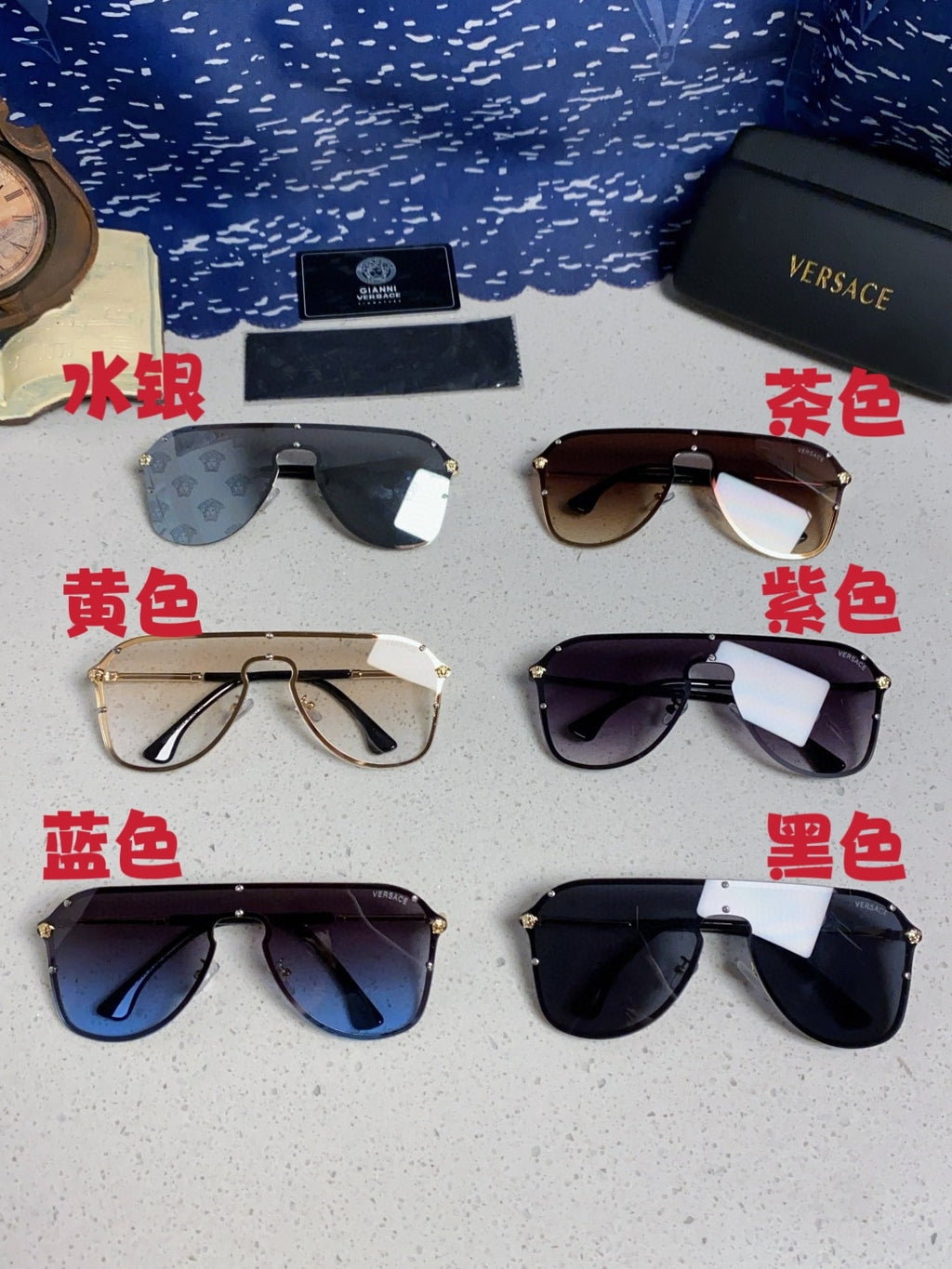 Versace Metal Oversized Brown Lens Sunglasses for Men & Women - 466219 - detail image 11