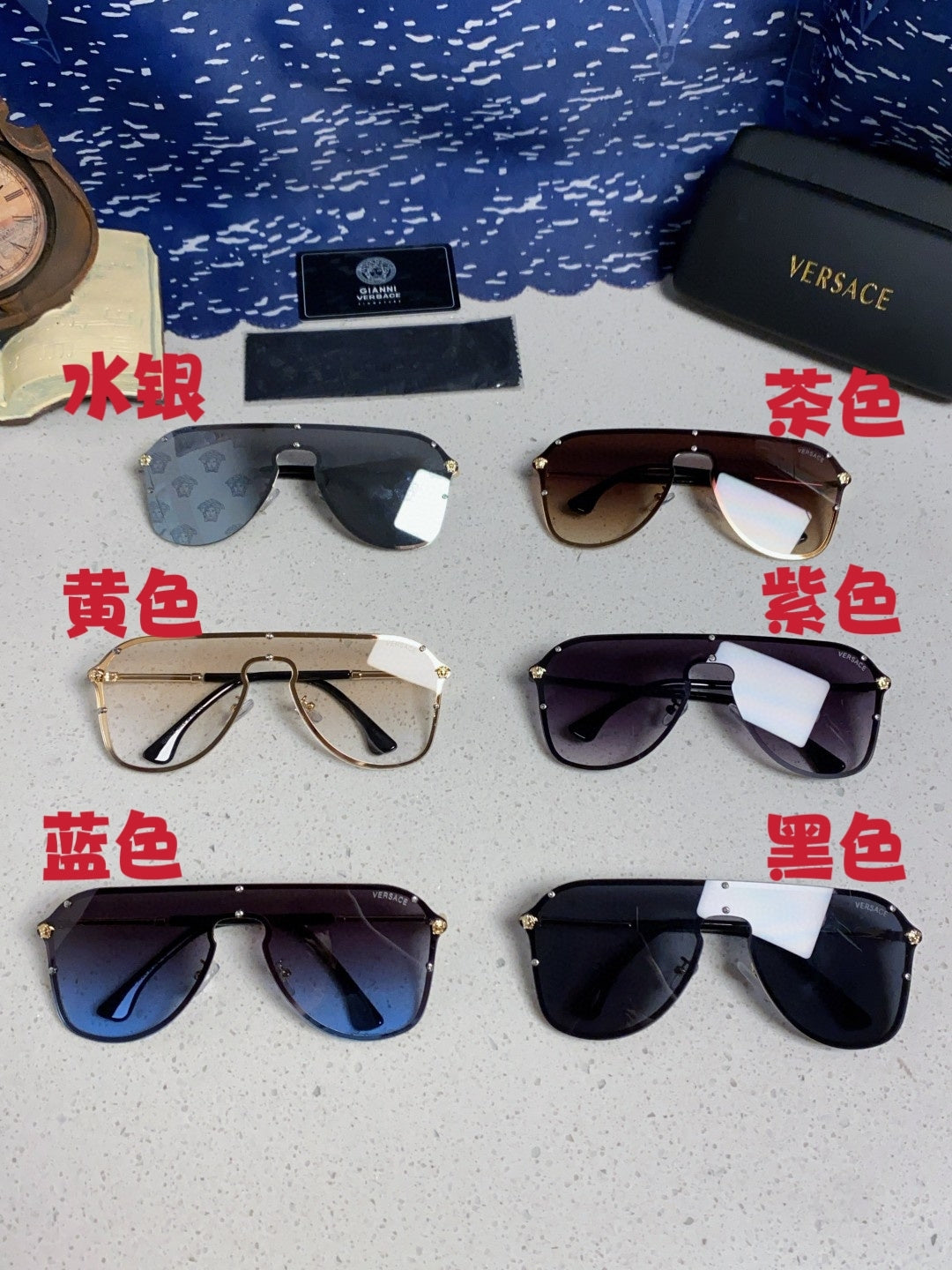 Versace Metal Oversized Brown Lens Sunglasses for Men & Women - 466219 - detail image 11