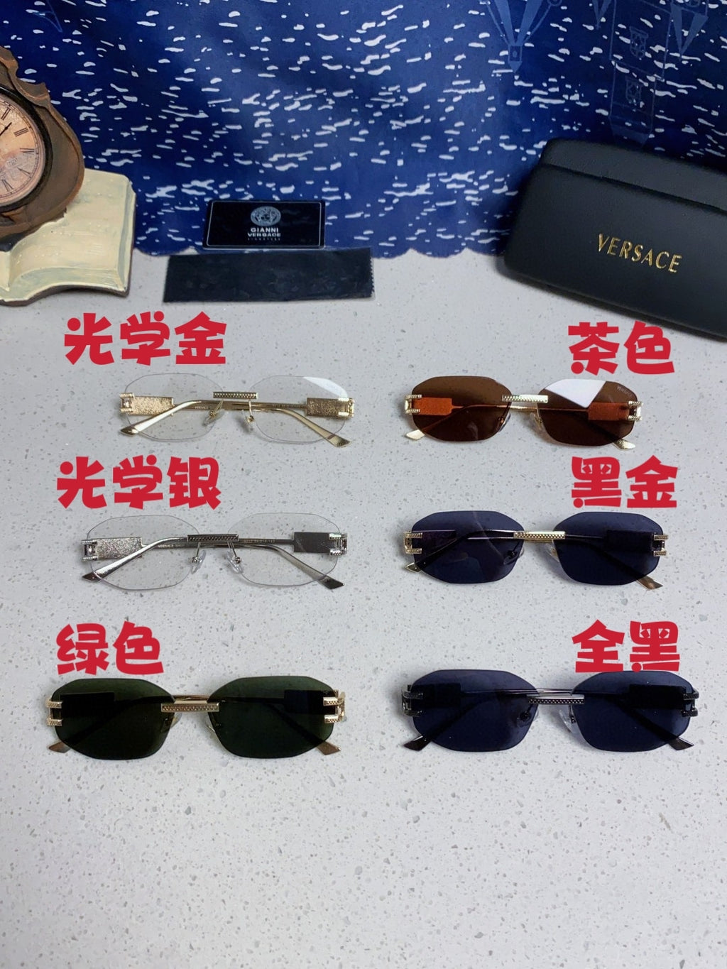 Versace VE2274 Lightweight Metal Rimless Silver Lens Sunglasses - detail image 12