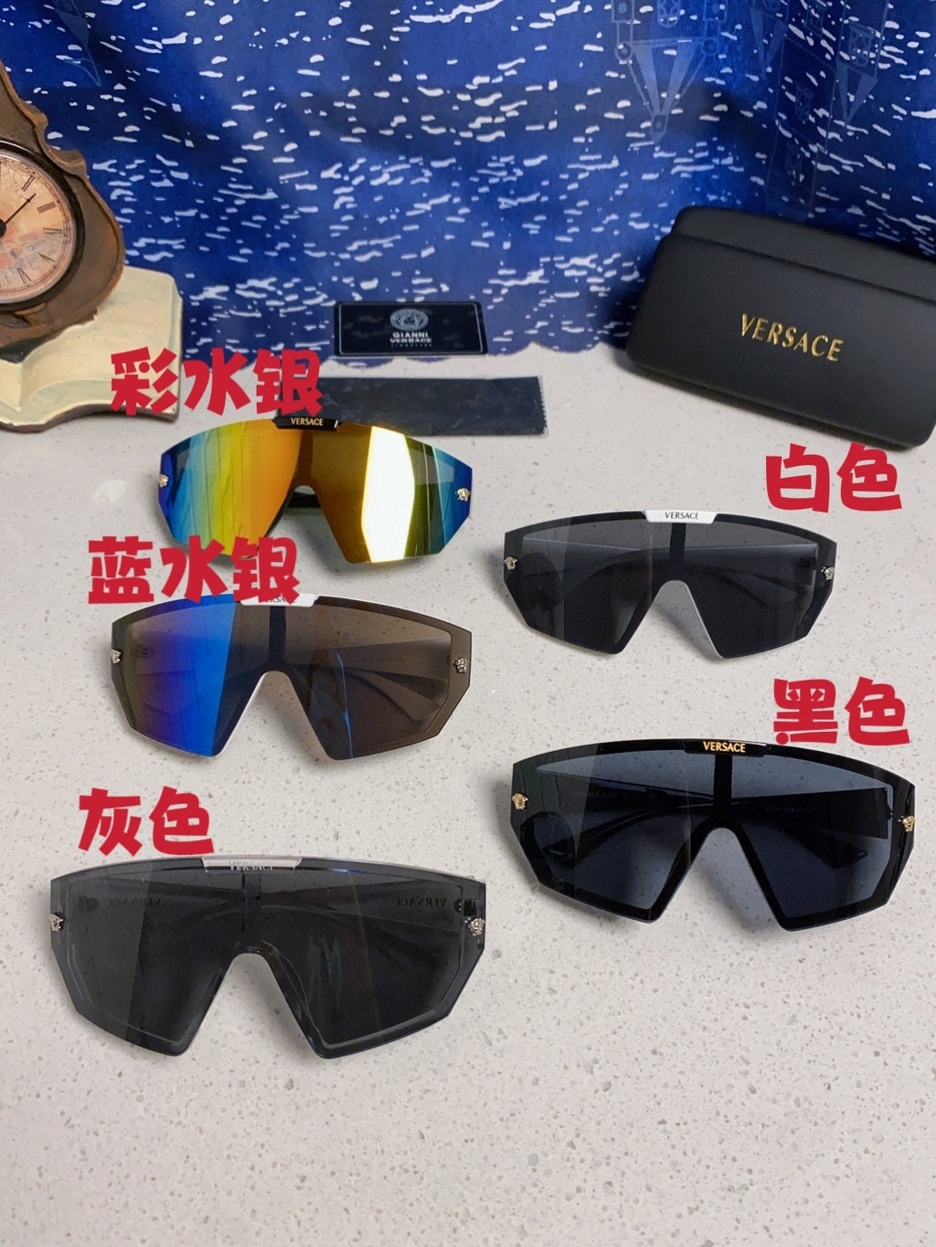 Versace Square Gray Lens Sunglasses for Men & Women - detail image 12