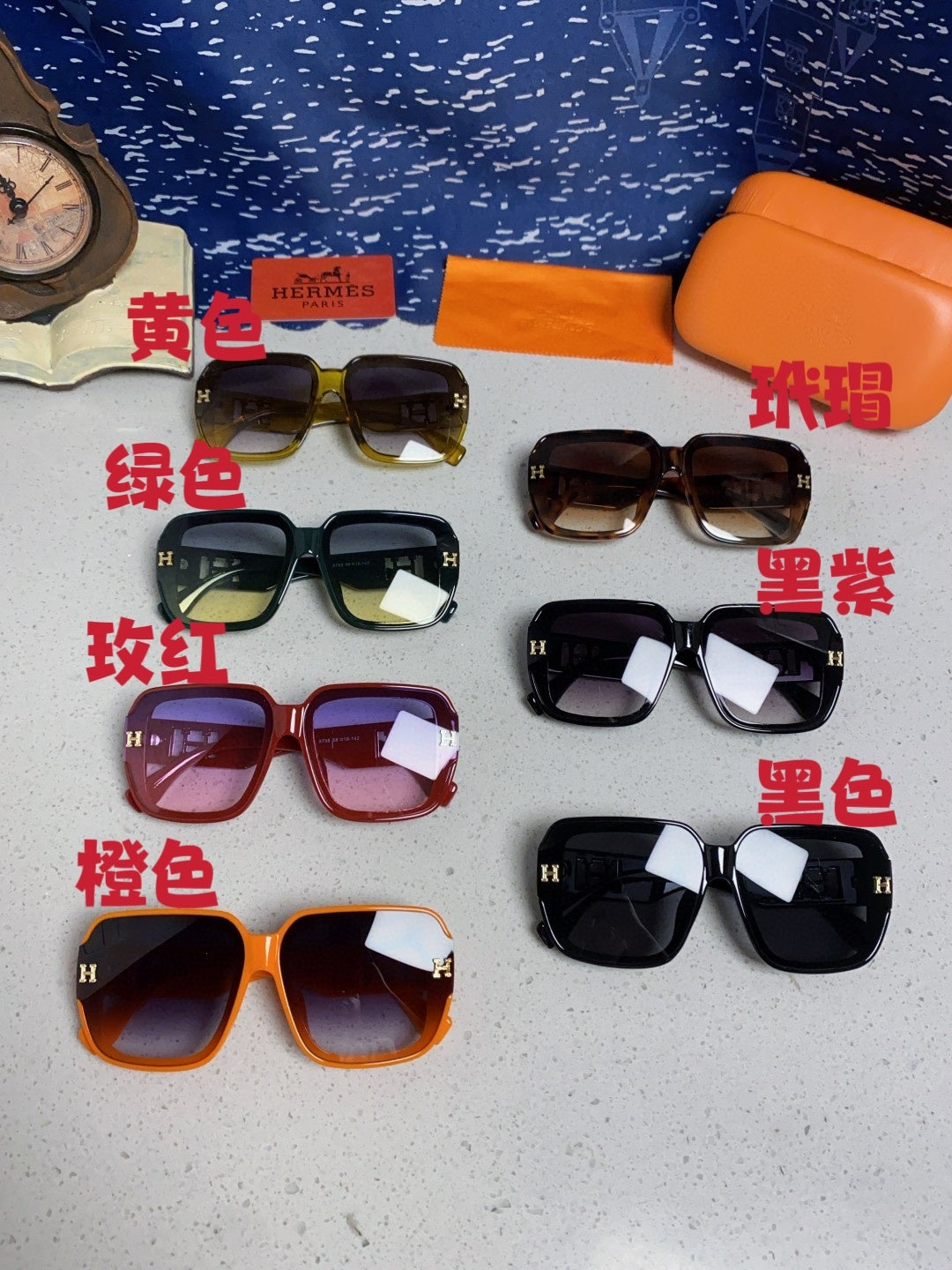 Hermès Square Brown Lens Sunglasses for Men & Women - 466424 - detail image 11