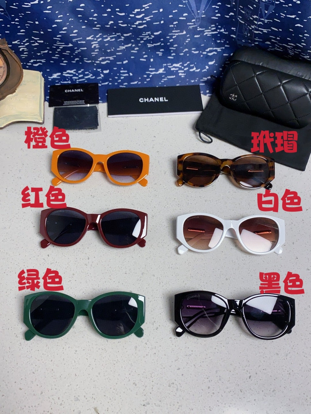Chanel Polarized Cat-Eye Orange Lens Sunglasses for Women - 158322 - detail image 12