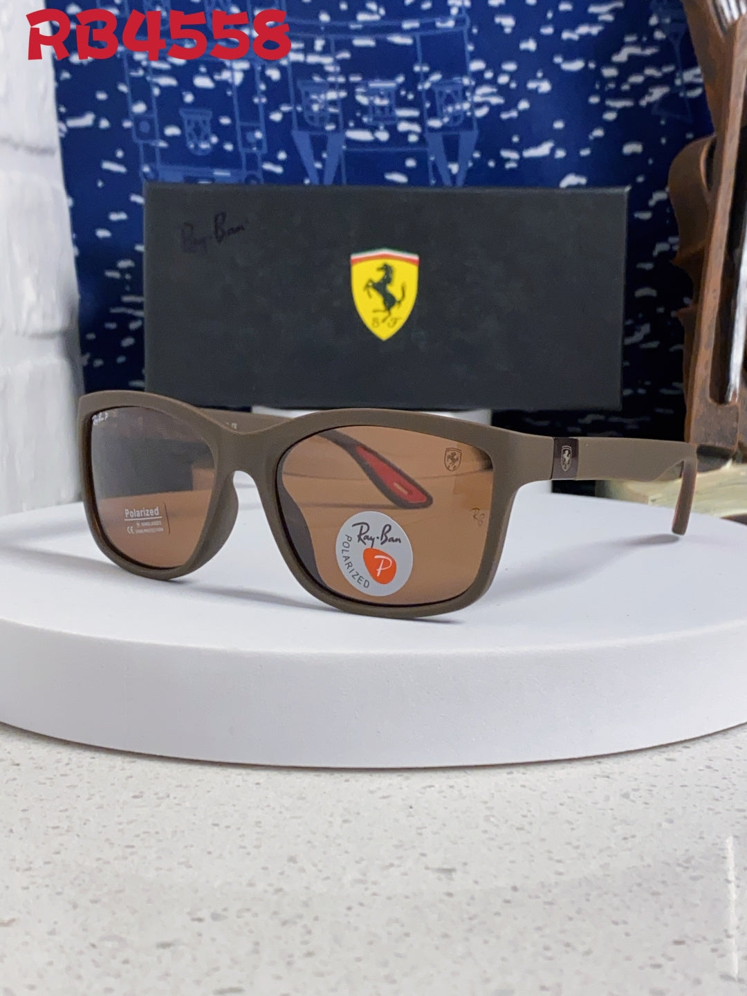 Ray-Ban RB4558 Polarized Square Brown Lens Sunglasses for Men & Women