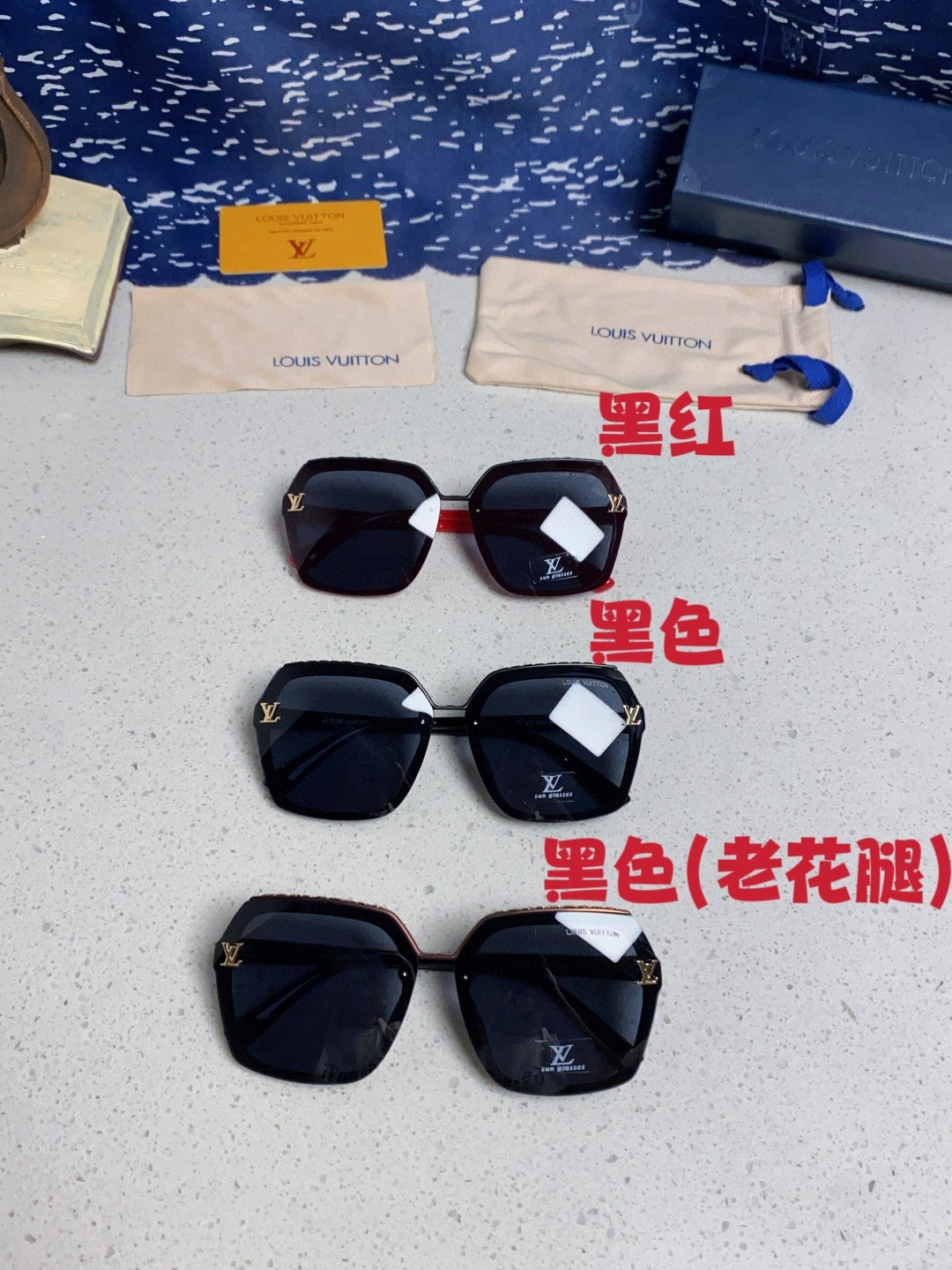 Louis Vuitton Polarized Square Blue Lens Sunglasses for Women - 866858 - detail image 12