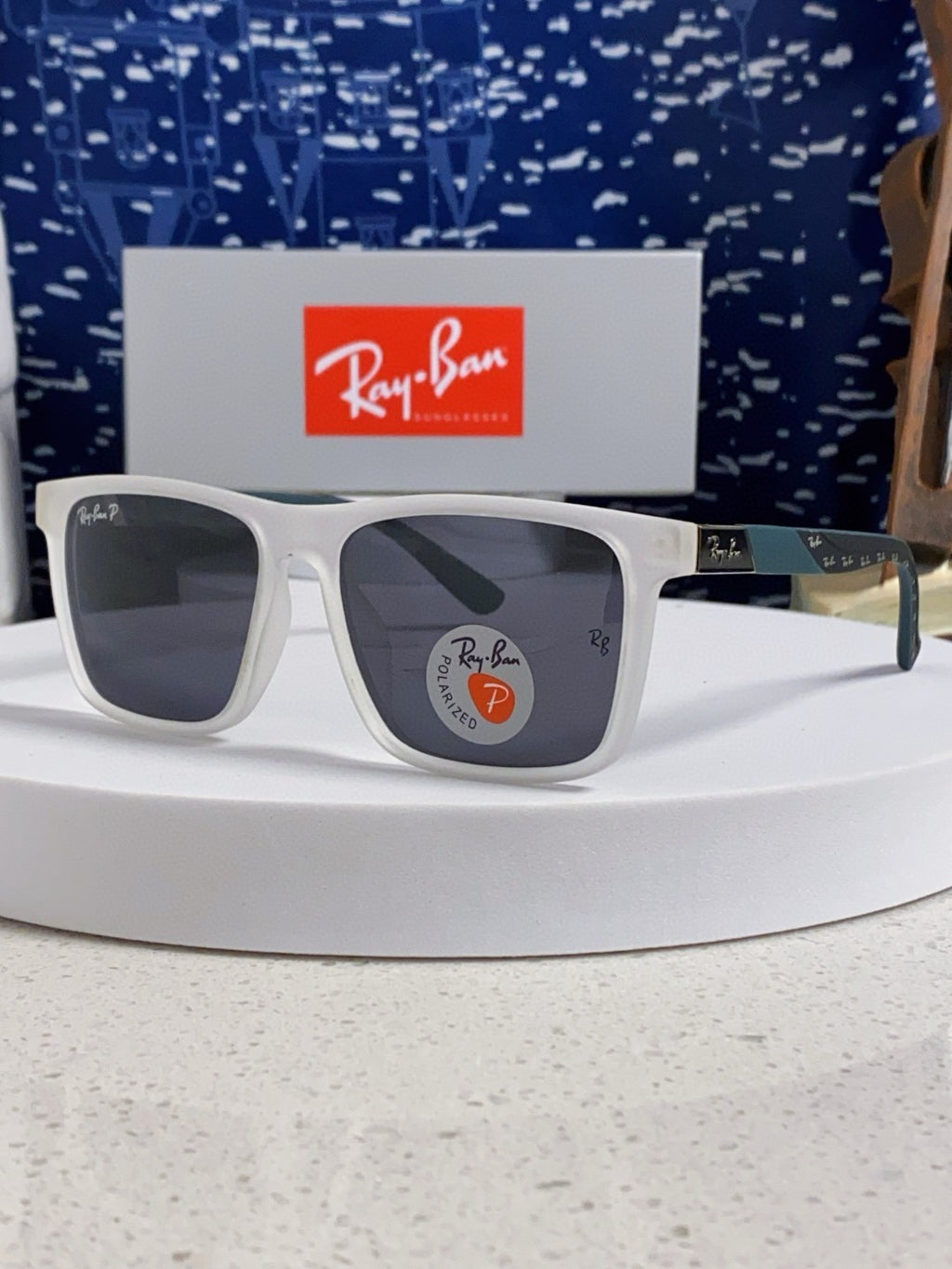 Ray-Ban RB69030 Square Silver Lens Sunglasses for Men - 416701