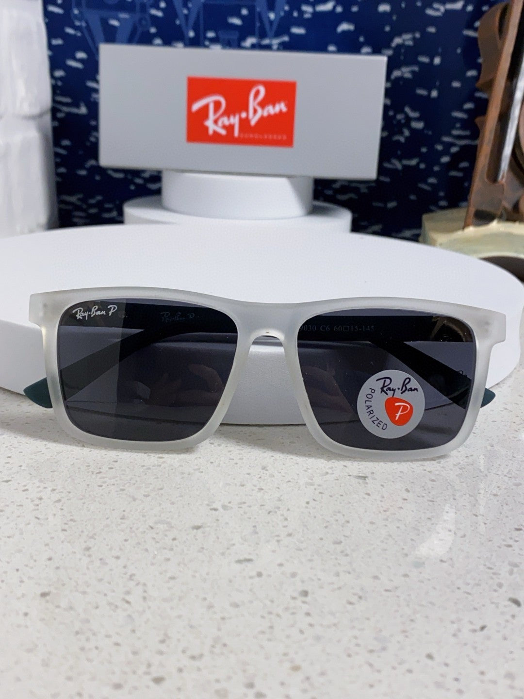 Ray-Ban RB69030 Square Silver Lens Sunglasses for Men - 450162 - detail image 9
