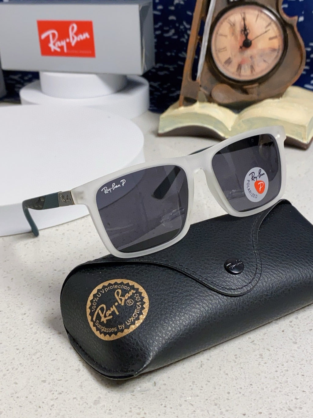 Ray-Ban RB69030 Square Silver Lens Sunglasses for Men - 416701 - detail image 10