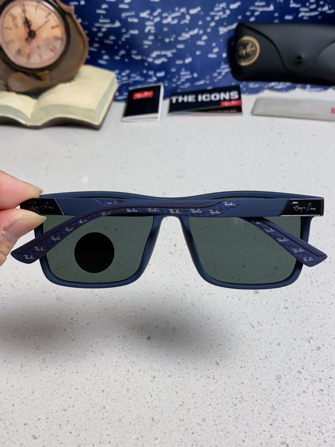 Ray-Ban RB69030 Square Silver Lens Sunglasses for Men - 450163 - detail image 5