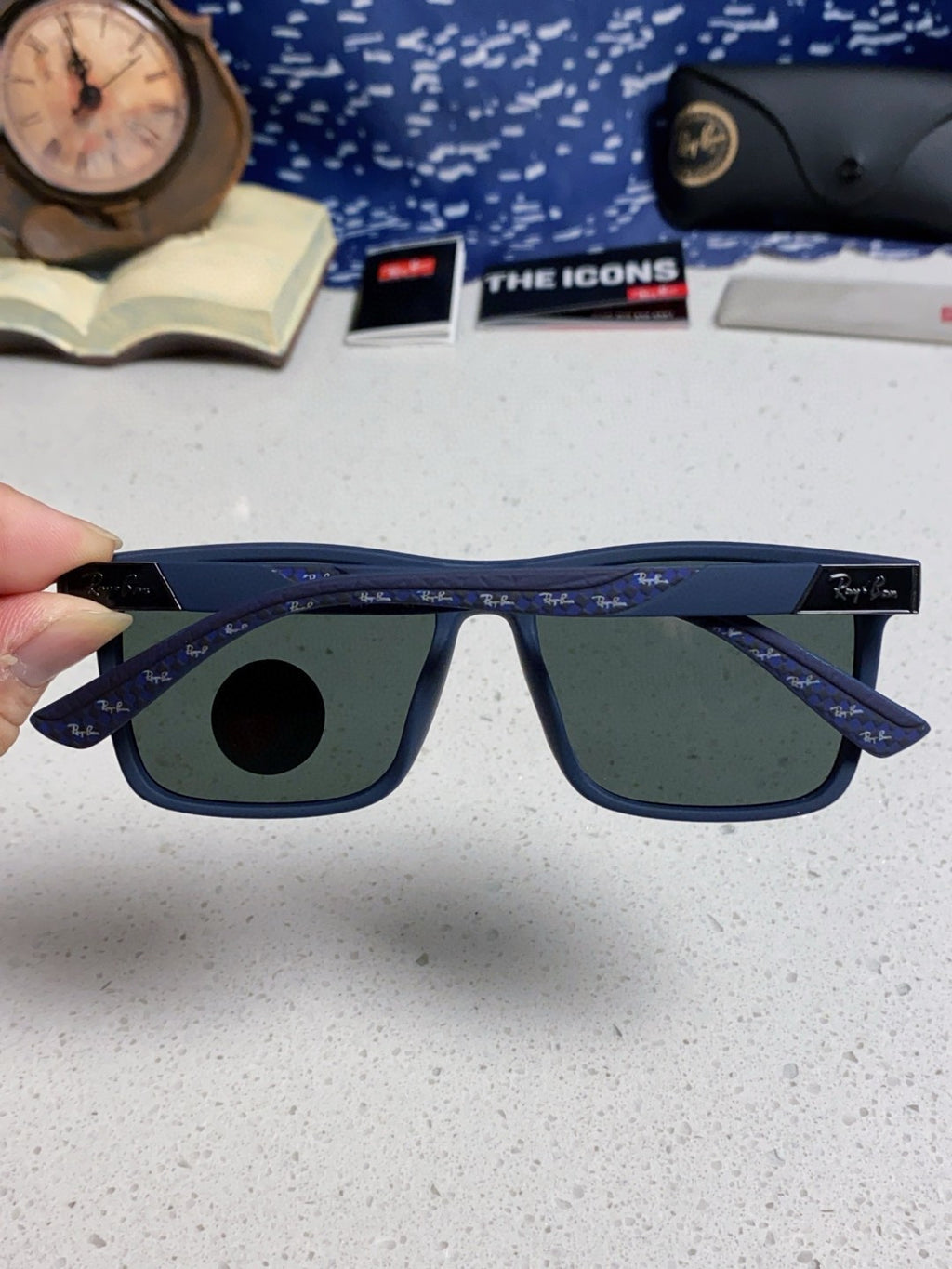 Ray-Ban RB69030 Square Silver Lens Sunglasses for Men - 416702 - detail image 5