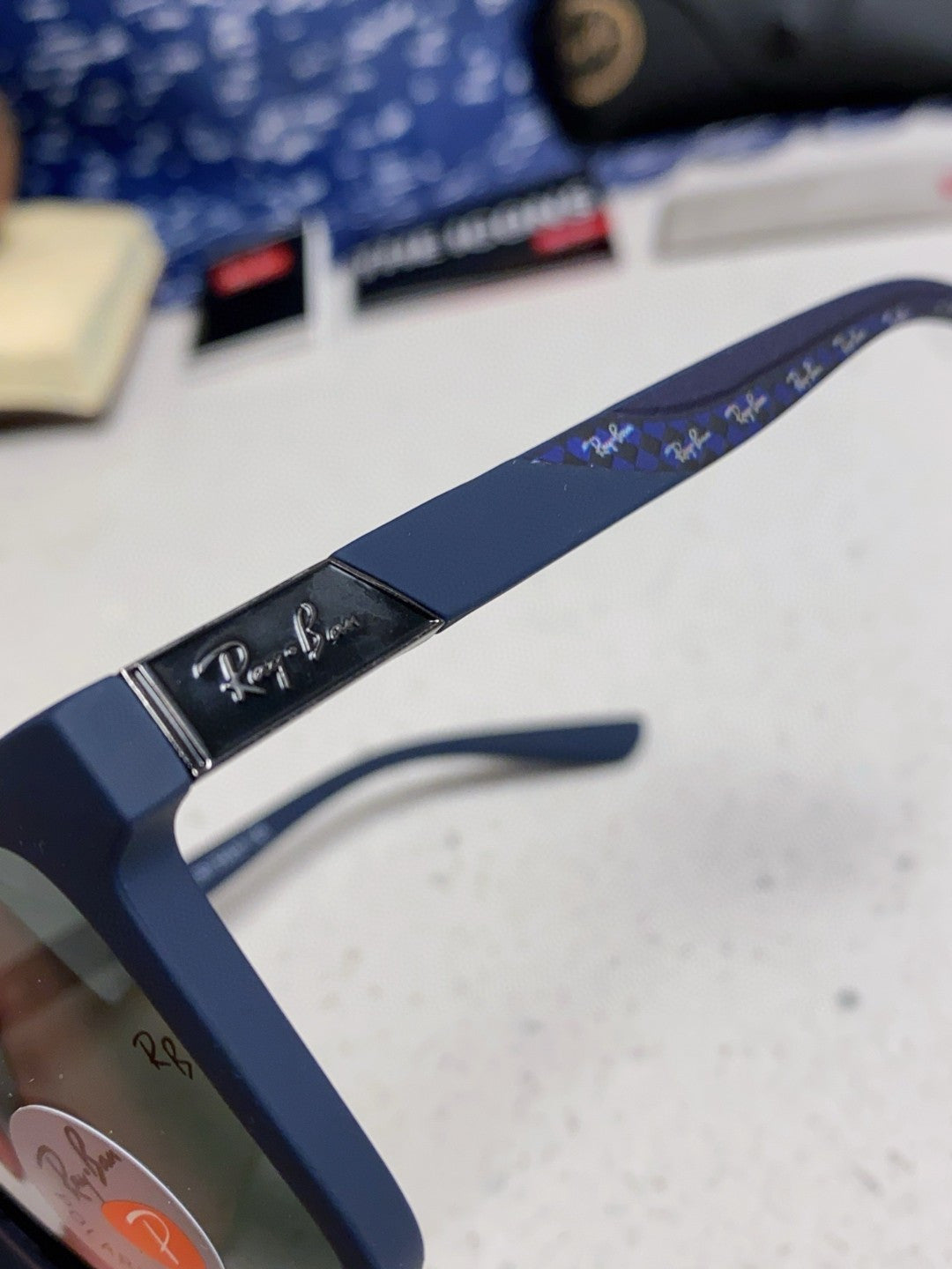Ray-Ban RB69030 Square Silver Lens Sunglasses for Men - 450163 - detail image 7