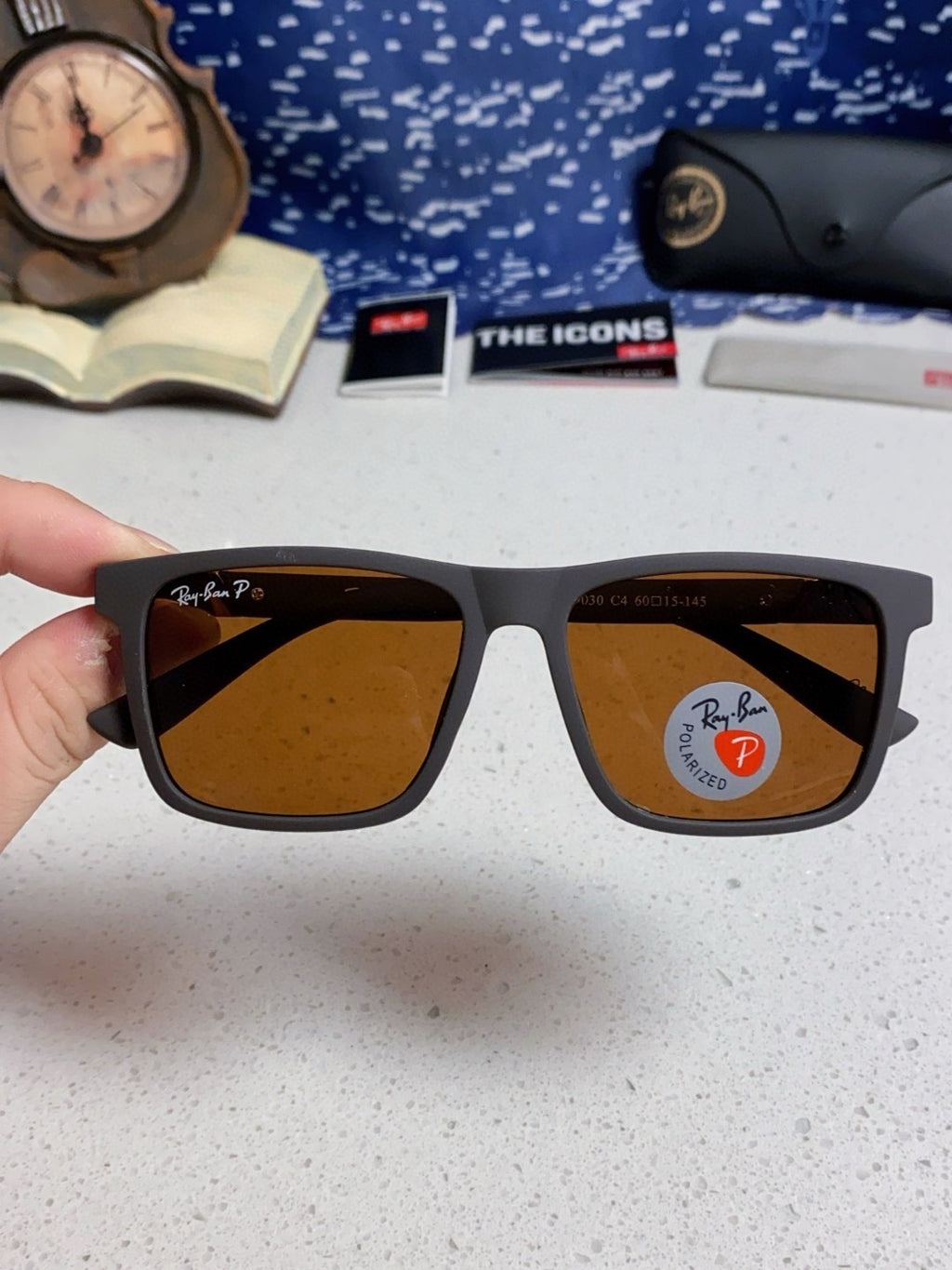 Ray-Ban RB69030 Square Brown Lens Sunglasses for Men - 450164 - detail image 4