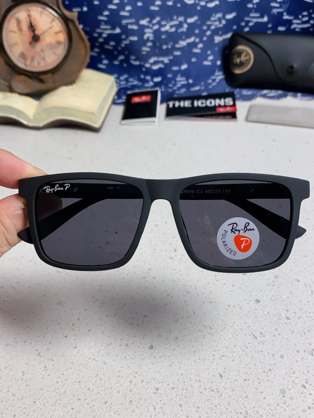 Ray-Ban RB69030 Square Silver Lens Sunglasses for Men - 450165 - detail image 4