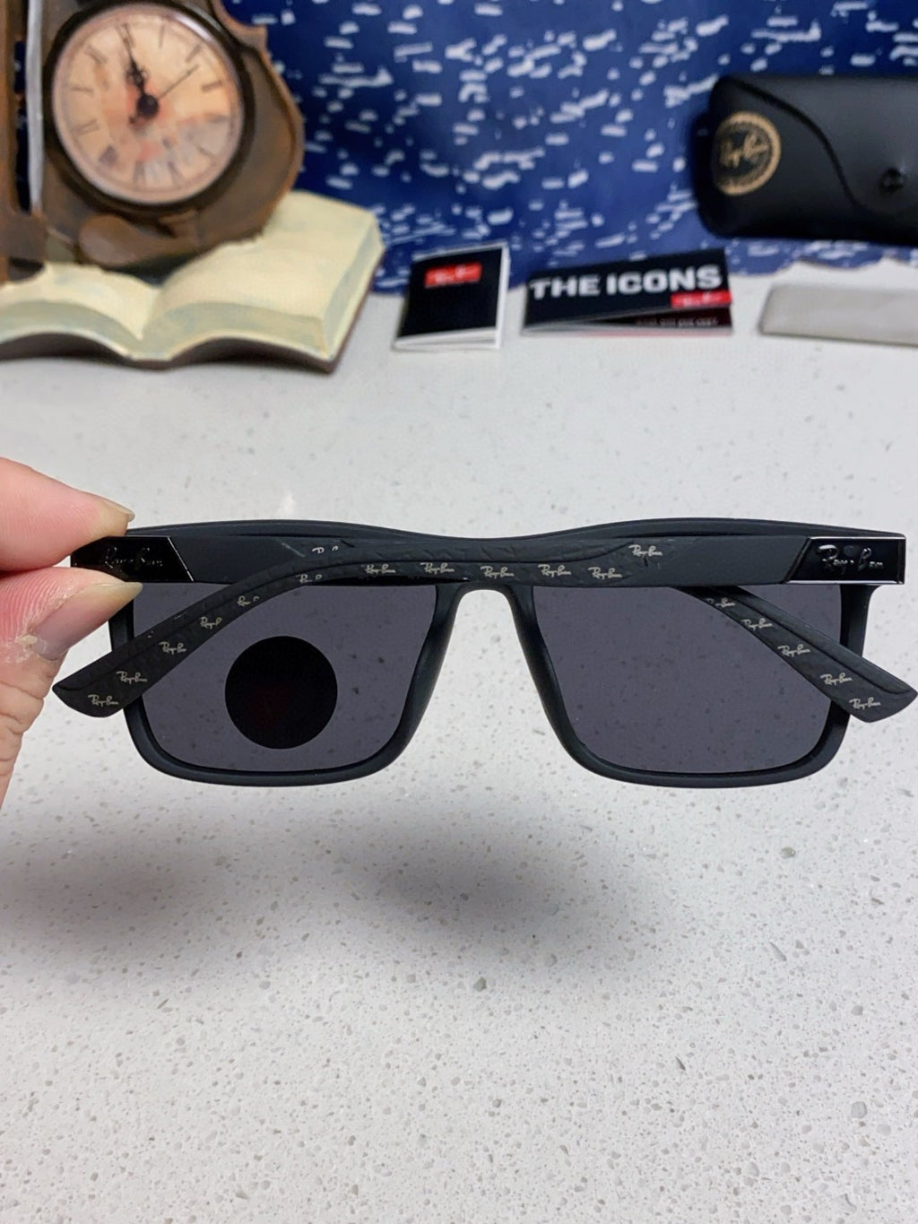 Ray-Ban RB69030 Square Silver Lens Sunglasses for Men - 450165 - detail image 5