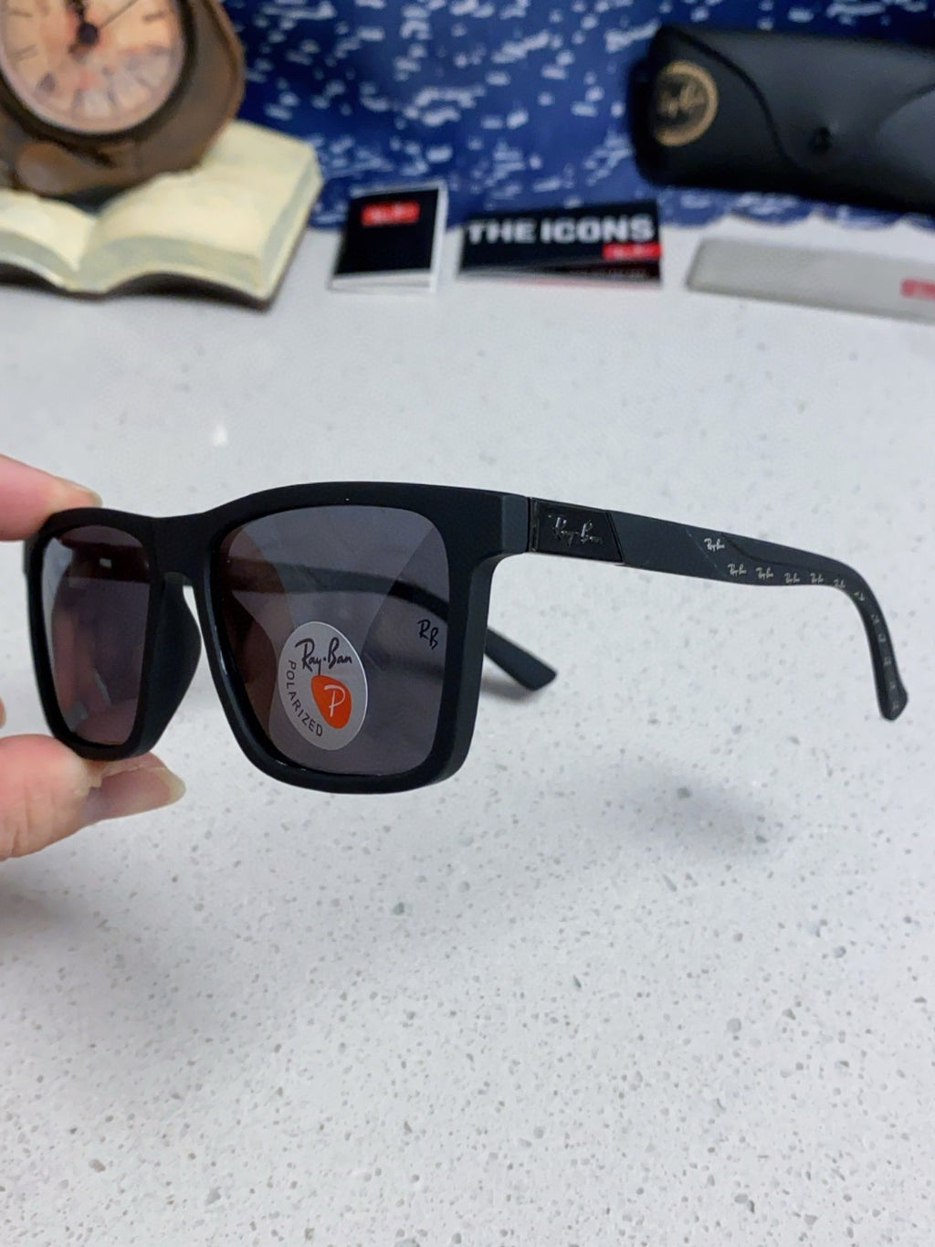 Ray-Ban RB69030 Square Silver Lens Sunglasses for Men - 416704 - detail image 6