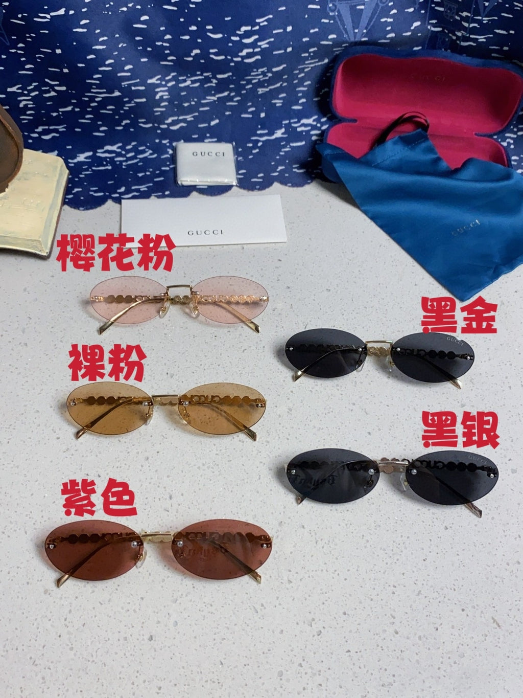 Gucci GG1922 Round Red Lens Sunglasses for Men & Women - detail image 12