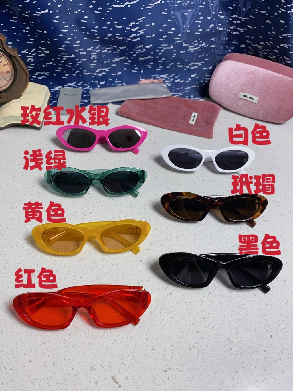 Miu Miu Cat-Eye Silver Lens Sunglasses for Men & Women - 487630 - detail image 12