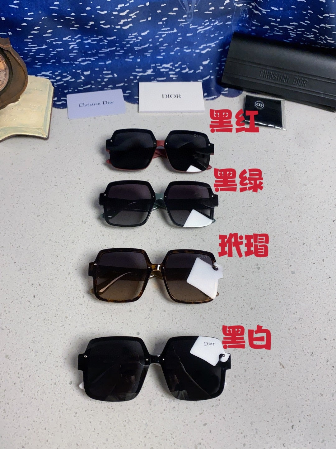 Dior Square Black Lens Sunglasses for Men & Women - 398775 - detail image 12