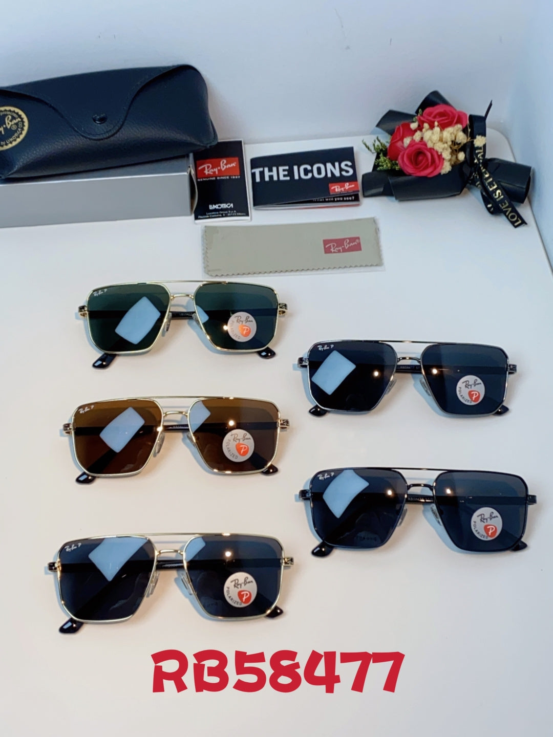 Ray-Ban RB58477 Polarized Oversized Black Lens Sunglasses for Men & W - 433131 - detail image 12
