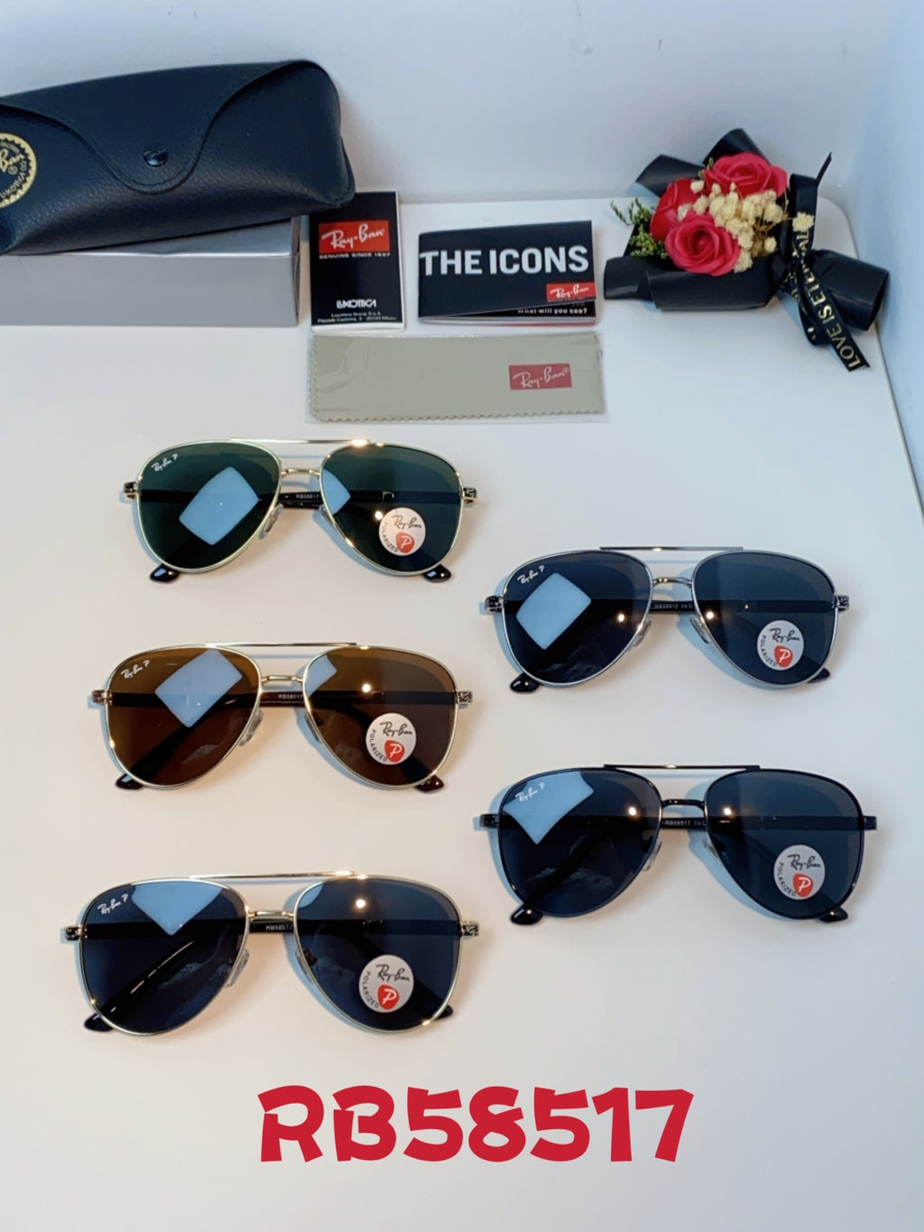 Ray-Ban RB58517 Polarized Aviator Brown Lens Sunglasses for Men & Wom - 358980 - detail image 12