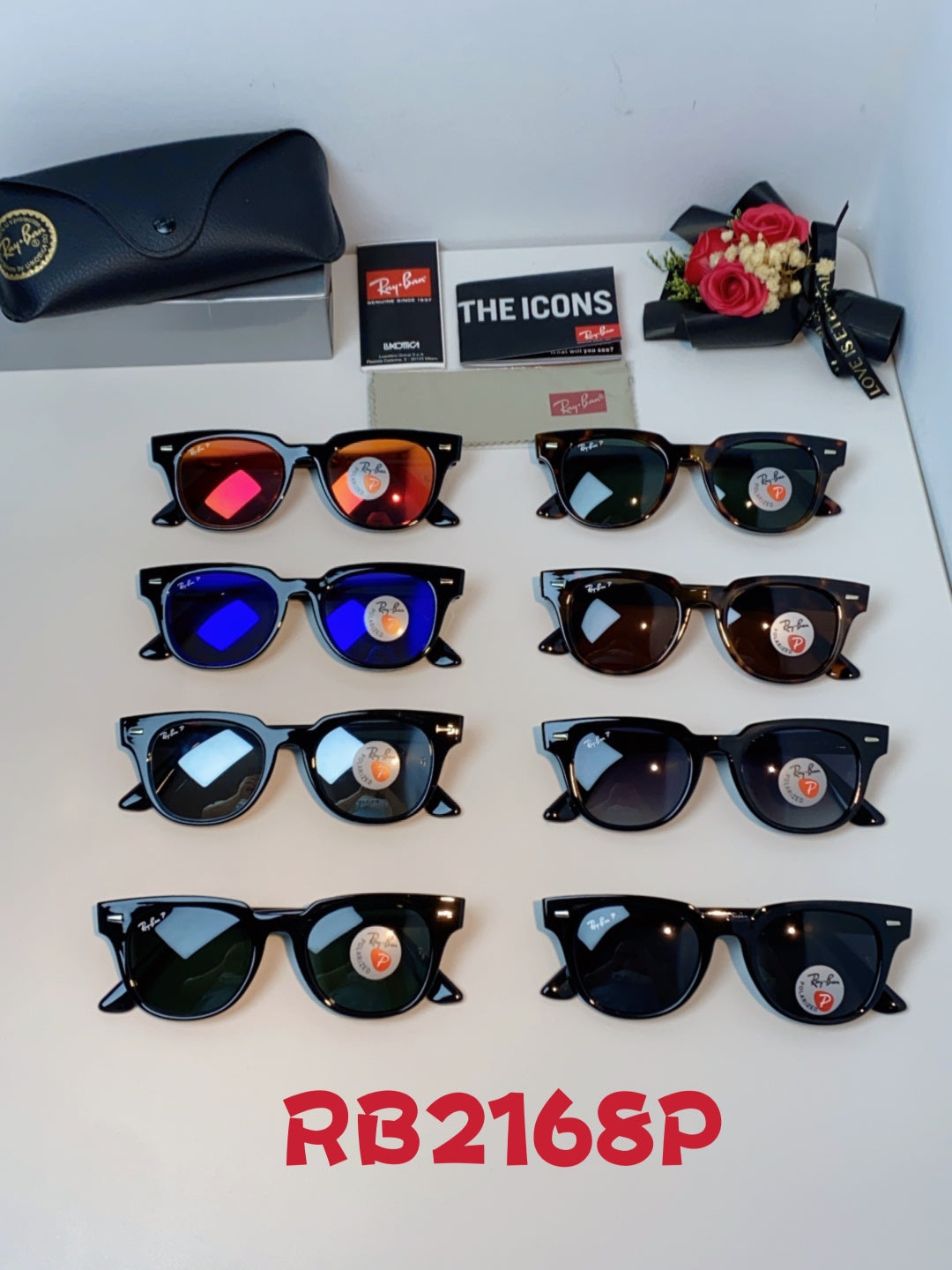 Ray-Ban RB2168P Polarized Square Gray Lens Sunglasses for Men & Women - detail image 12