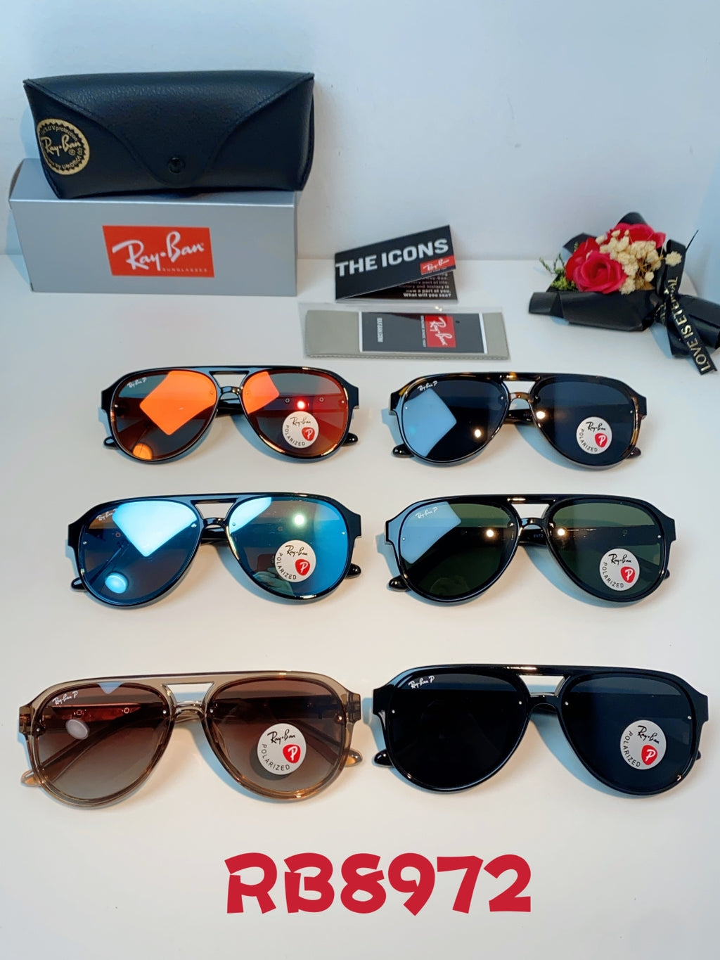 Ray-Ban RB8972 Aviator Black Lens Sunglasses for Men & Women - 488207 - detail image 12