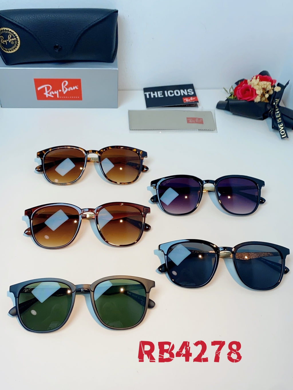 Ray-Ban RB4278 Square Brown Lens Sunglasses for Men & Women - detail image 12
