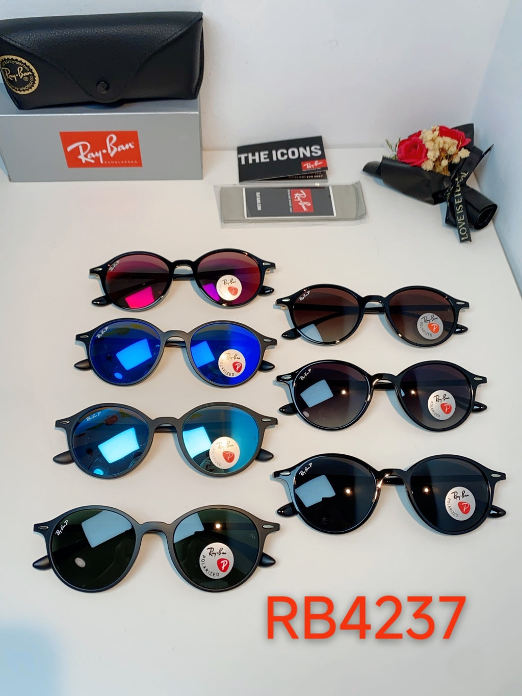 Ray-Ban Polarized Round Black Lens Sunglasses for Men & Women - detail image 13