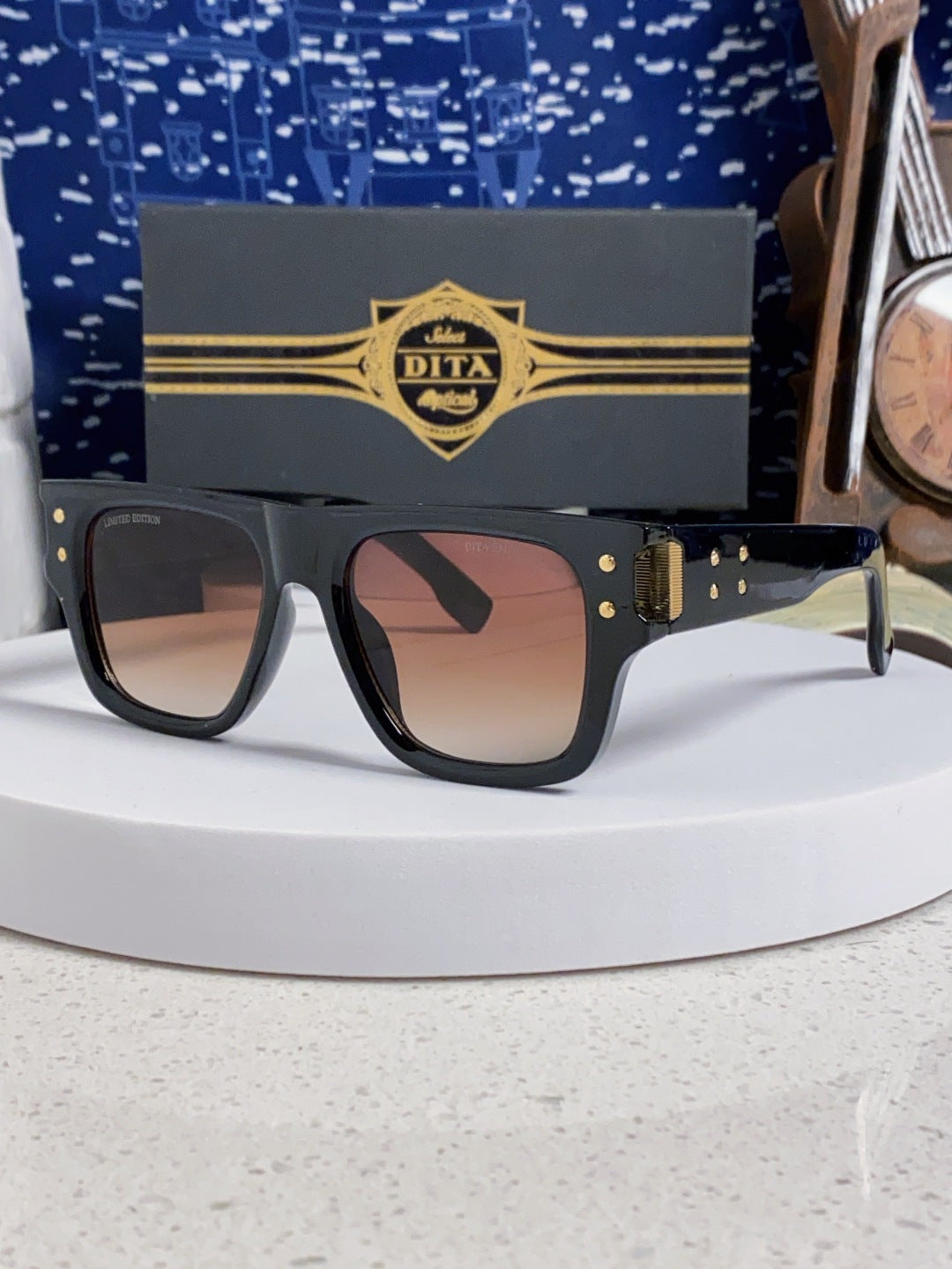 Dita Square Red Lens Sunglasses for Men & Women