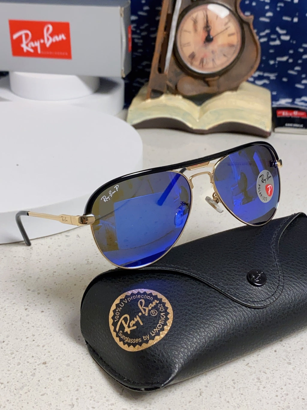 Ray-Ban RB3409 Polarized Aviator Blue Lens Sunglasses for Men - 399531 - detail image 11