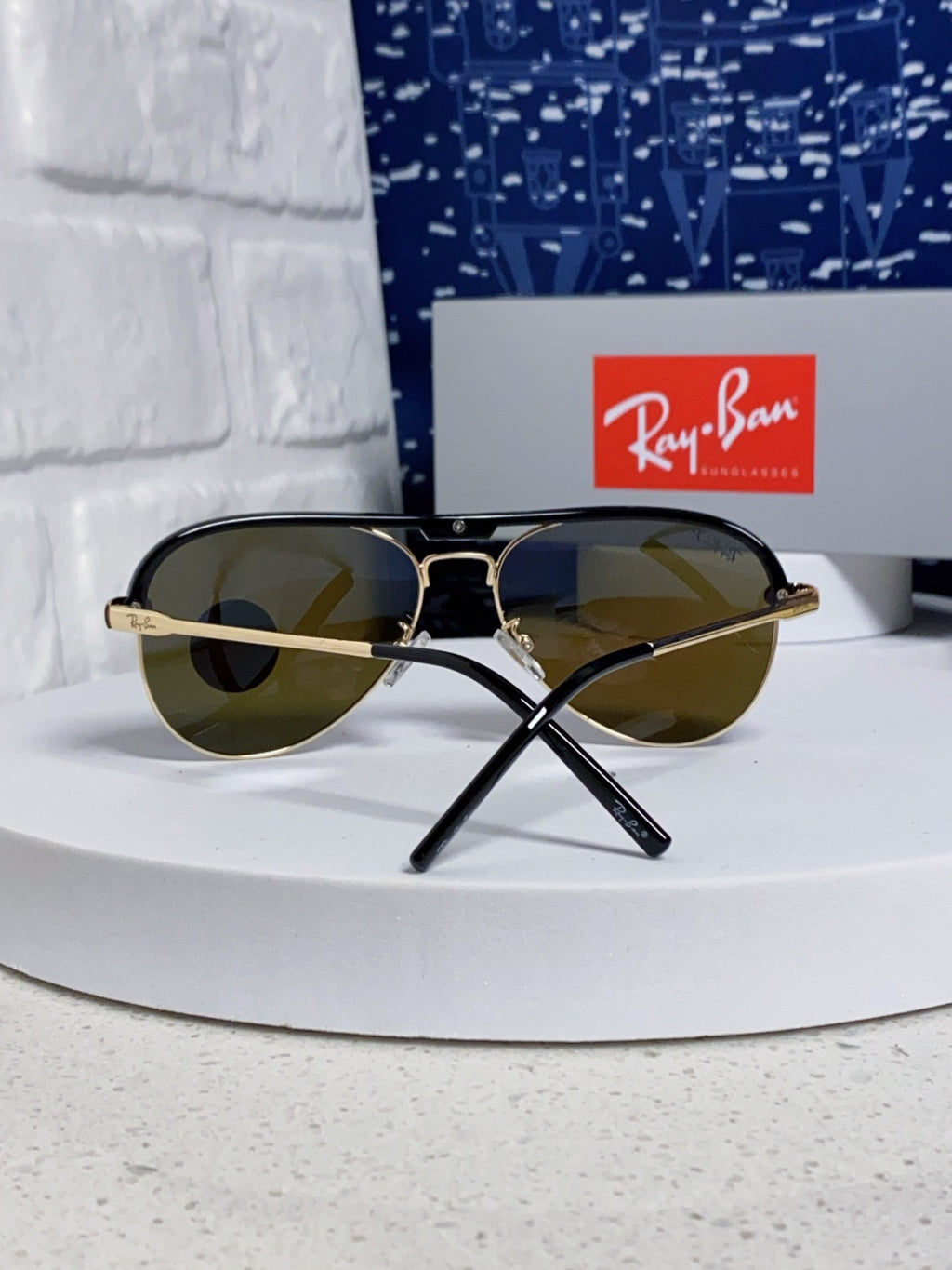 Ray-Ban RB3409 Polarized Aviator Blue Lens Sunglasses for Men - 433112 - detail image 3