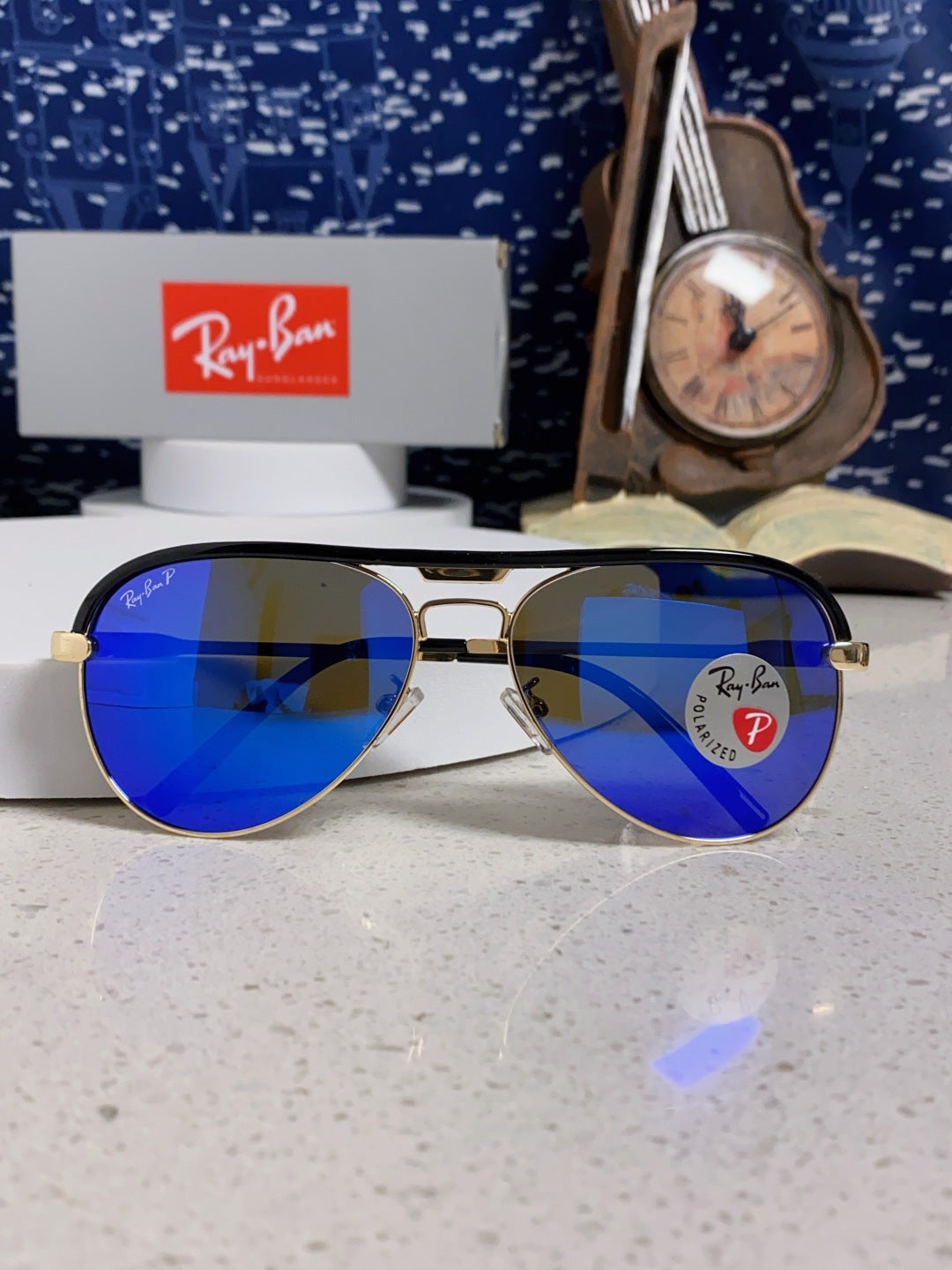 Ray-Ban RB3409 Polarized Aviator Blue Lens Sunglasses for Men - 433112 - detail image 10