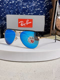 Ray-Ban RB3409 Polarized Aviator Blue Lens Sunglasses for Men - 399532