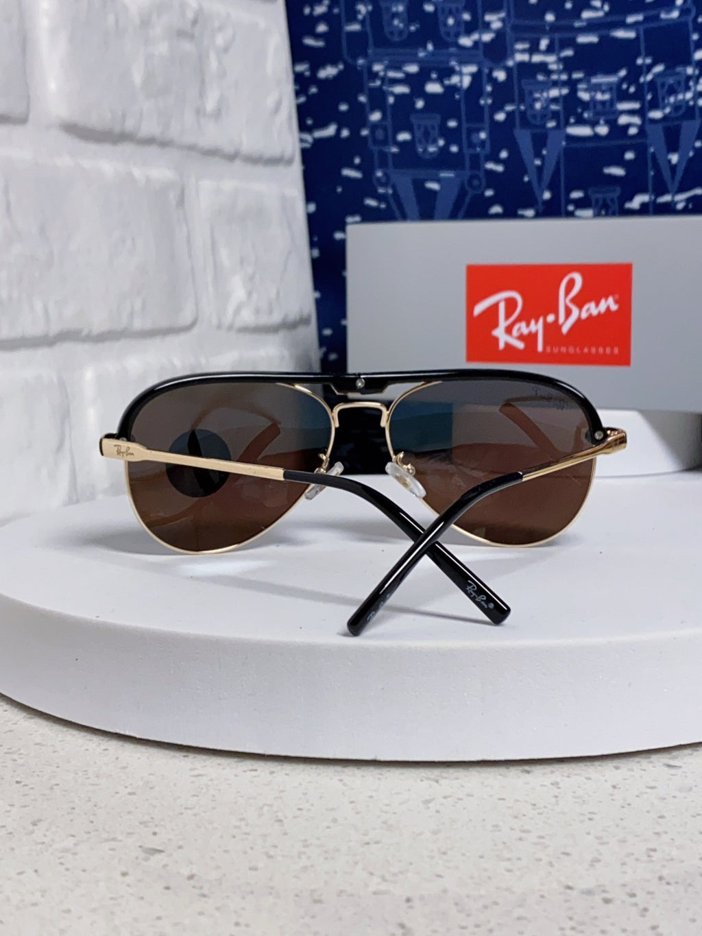 Ray-Ban RB3409 Polarized Aviator Blue Lens Sunglasses for Men - 433113 - detail image 3
